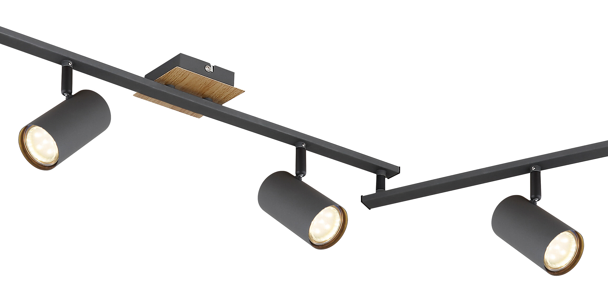 GLOBO Strahler 57910-6G Robby Graphit Metall B/H/L: ca. 10x18,5x180 cm GU10 6 Brennstellen