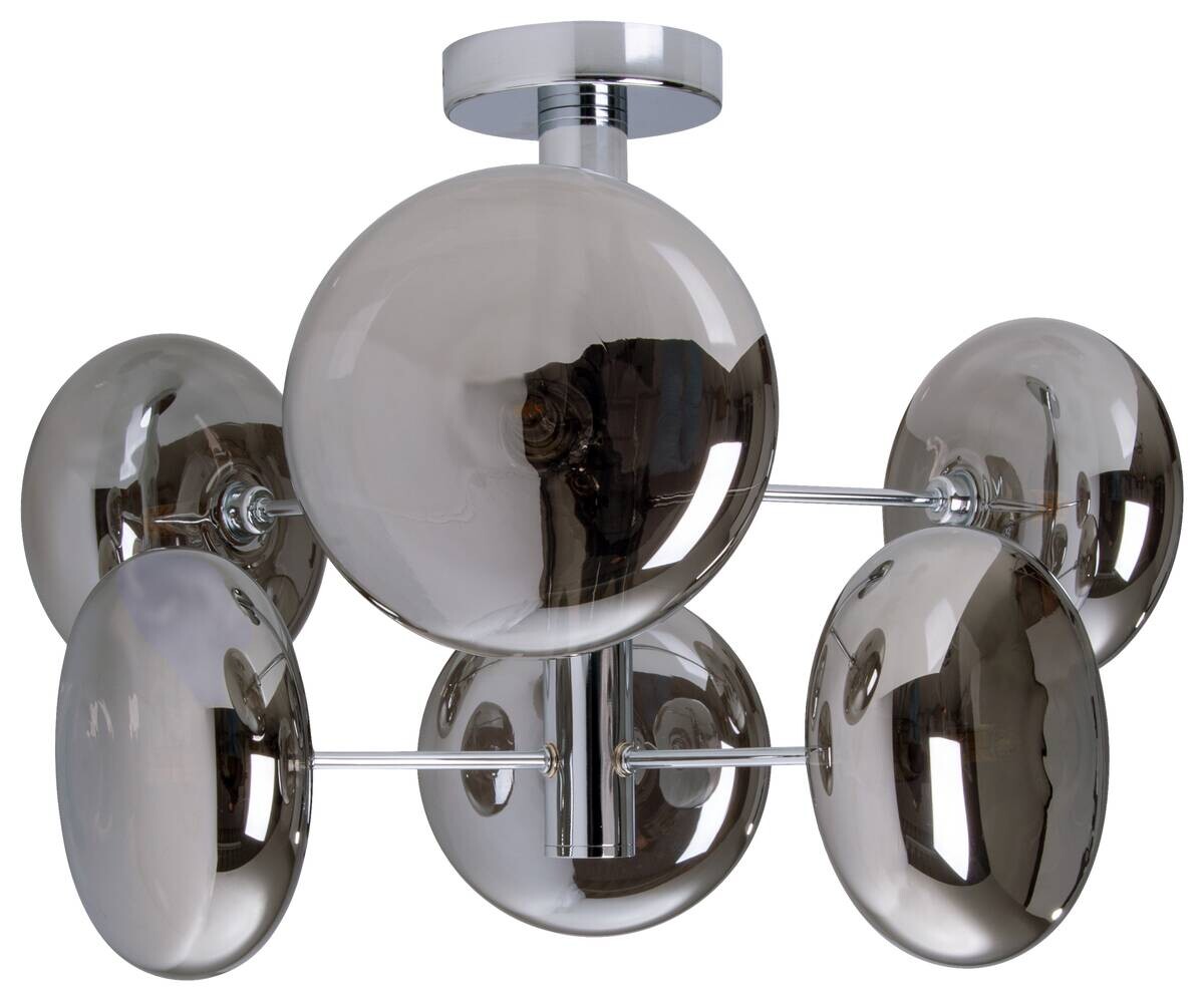 Näve Leuchten Deckenleuchte 1388397 Chrom Glas Metall B/H/T: ca. 53x38x53 cm G9 6 Brennstellen