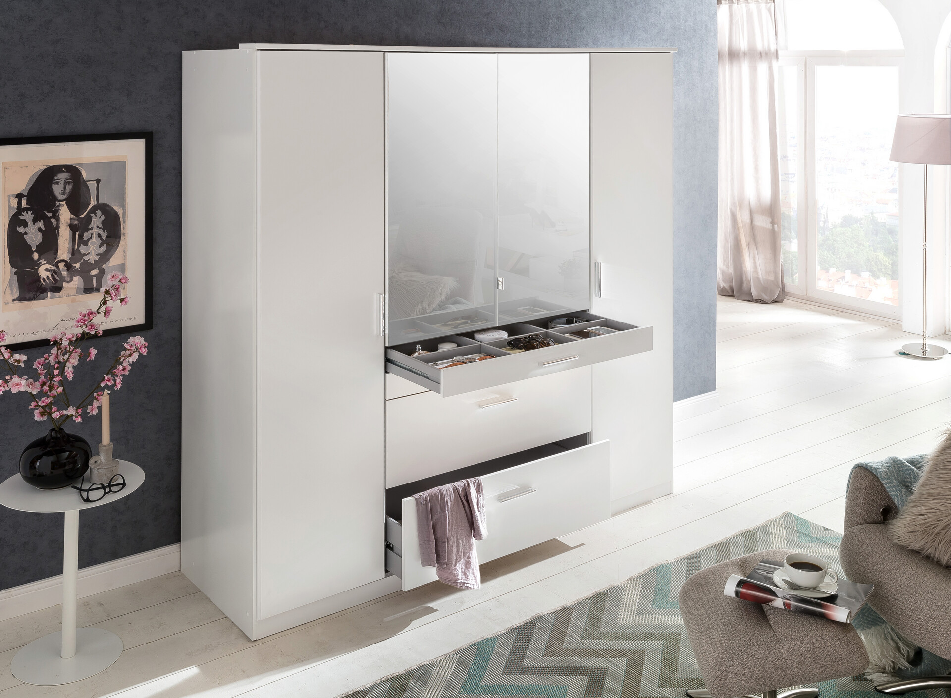 Kleiderschrank Aachen Alpinweiß B/H/T: ca. 180x198x58 cm