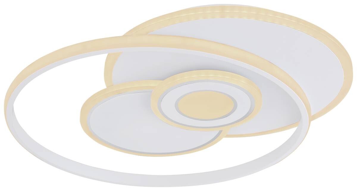 GLOBO Deckenleuchte weiß Metall Acryl Aluminium B/H/T: ca. 46x6x54,5 cm 1 Brennstellen