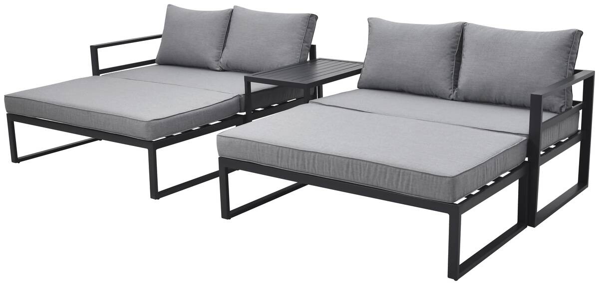 Loungeset Bilbao schwarz Stahl