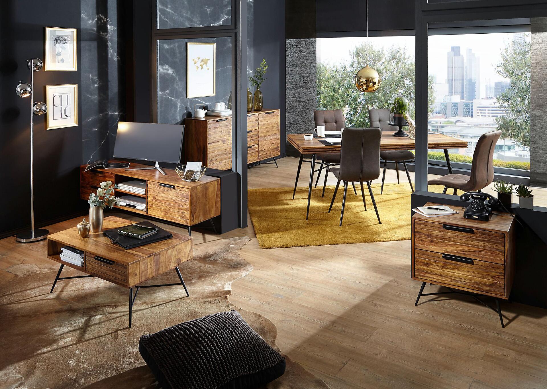 Lowboard natur schwarz lackiert B/H/T: ca. 160x54x40 cm