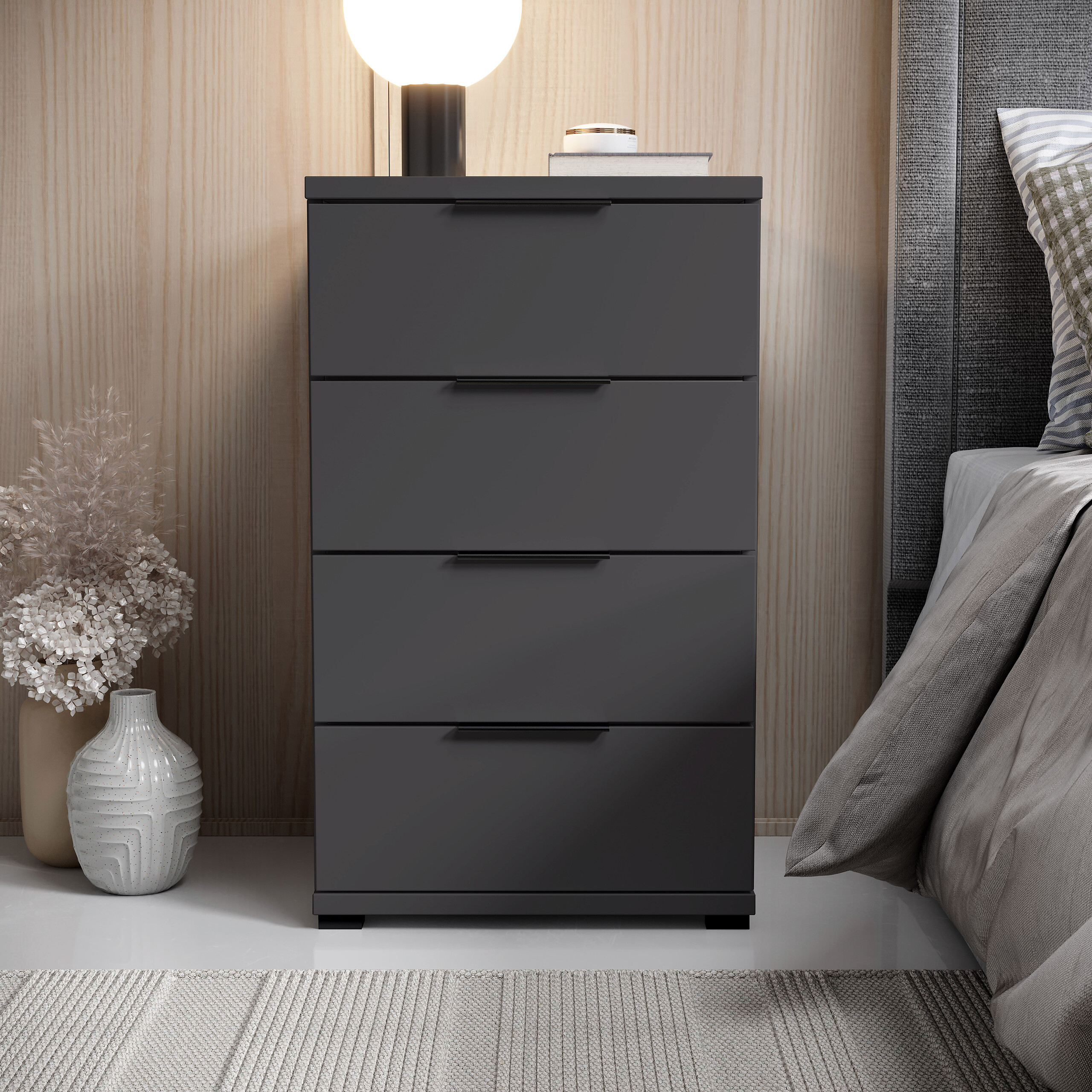 Nachtkonsole Salermo Graphit B/H/T: ca. 46x79x42 cm