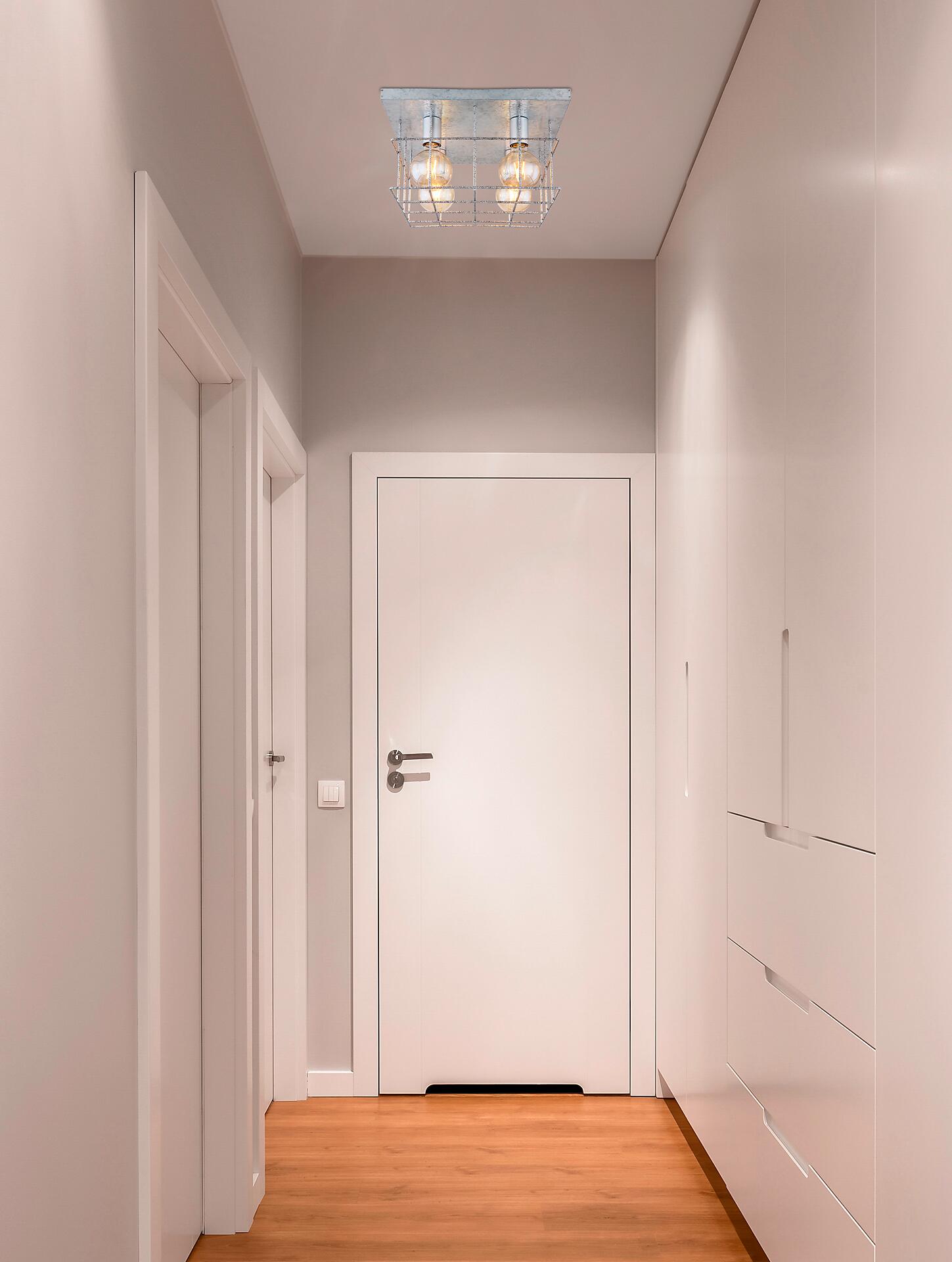 GLOBO Deckenleuchte MERRIL 15530Z-4D silber Metall B/H/L: ca. 40x26x40 cm