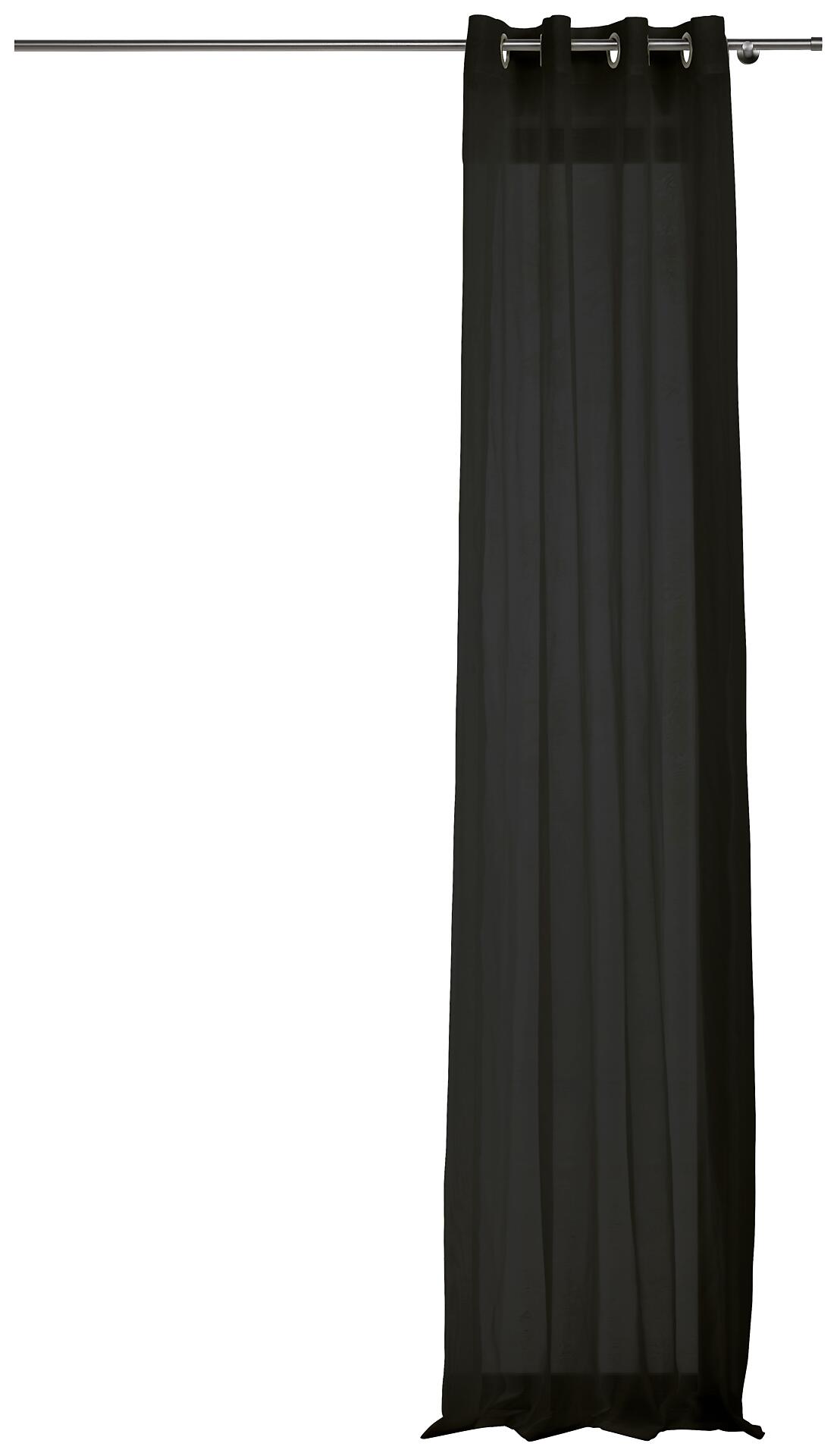 Ösenvorhang PURE schwarz B/L: ca. 135x245 cm