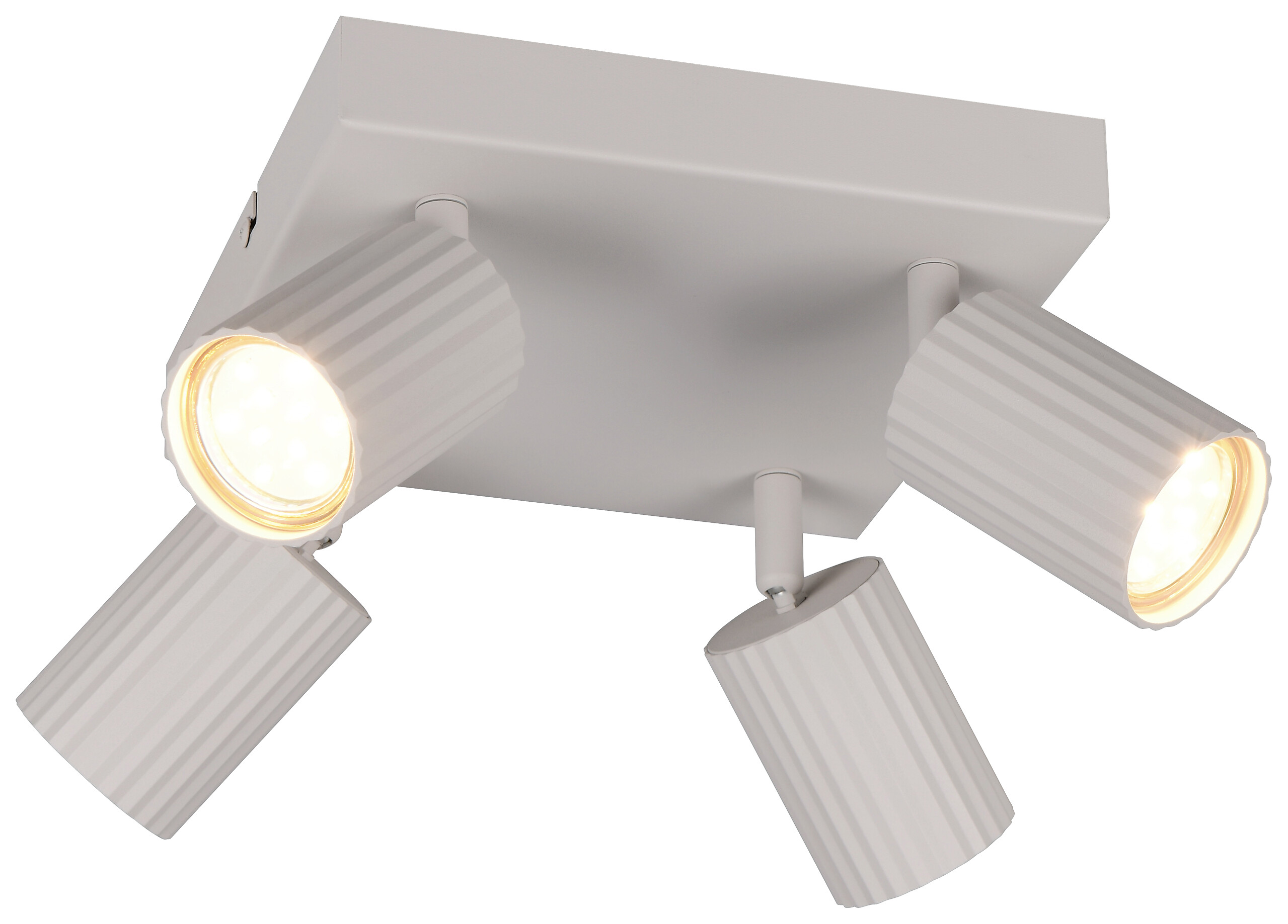 Reality Leuchten Spots Soka grau Metall B/H/L: ca. 20x14,5x20 cm GU10 4 Brennstellen