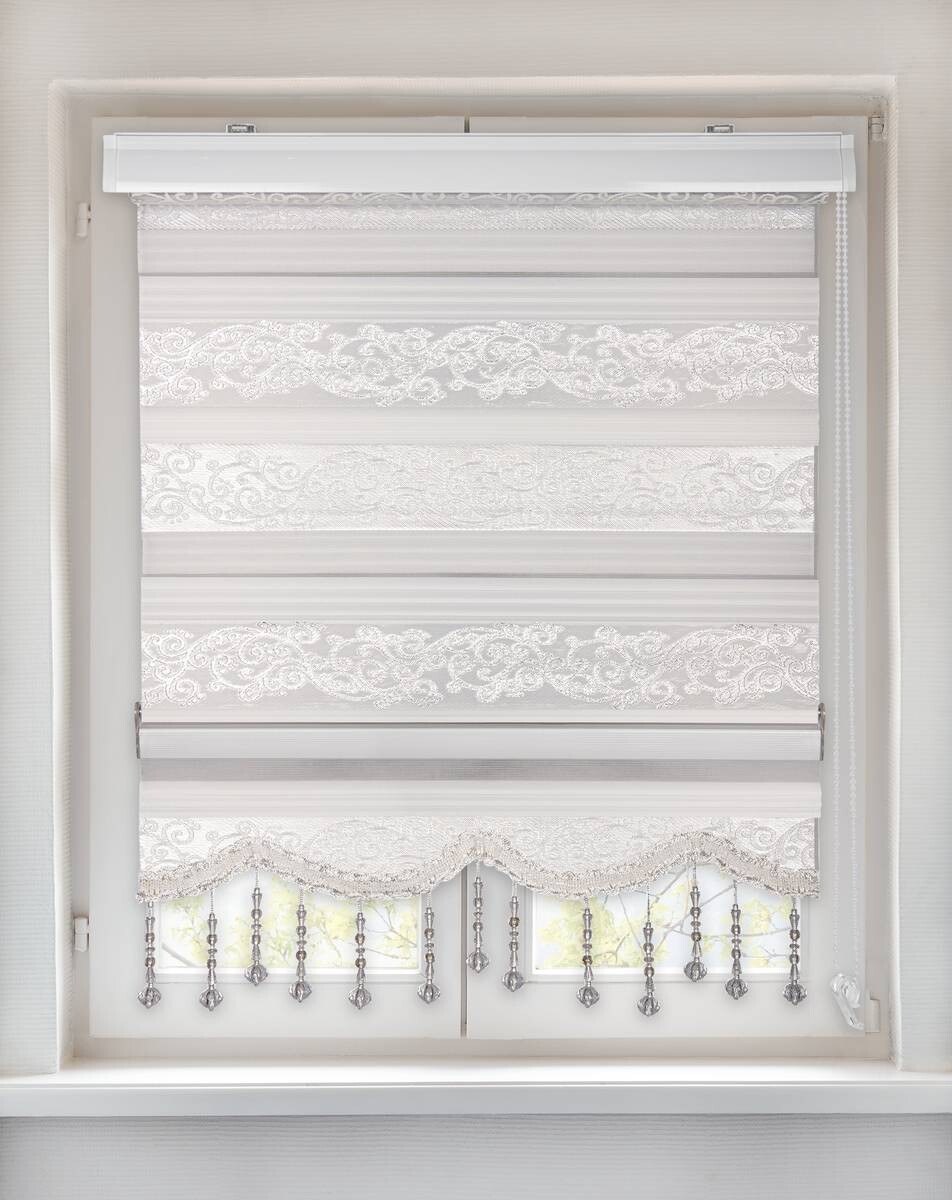 Doppelrollo Djerba weiß B/L: ca. 100x160 cm