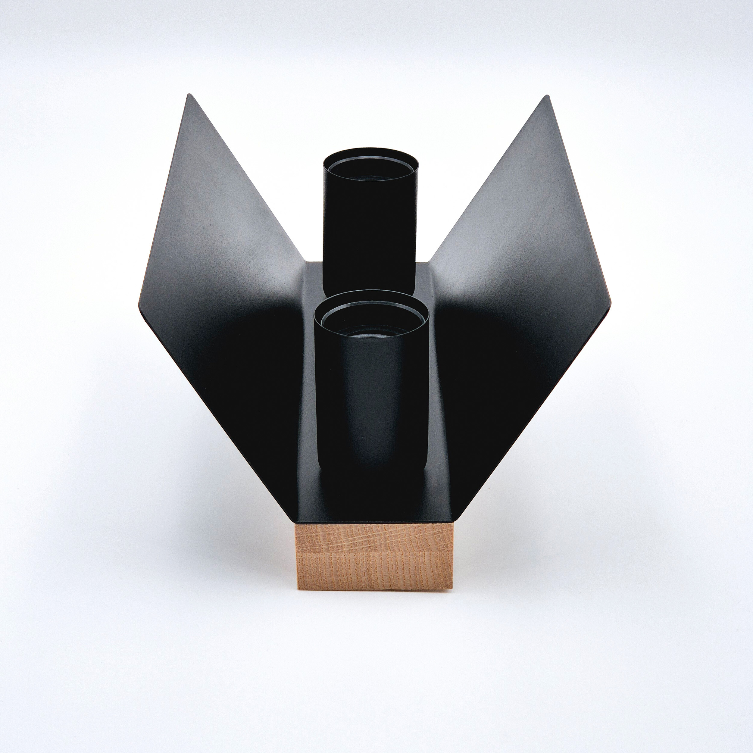 Lamkur Deckenleuchte schwarz Eiche Stahl Glas B/H/L: ca. 12x11,5x24 cm E27 2 Brennstellen