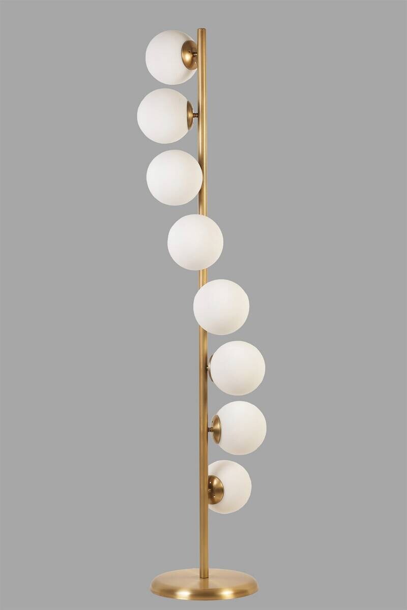 Opviq Stehleuchte weiß Metall Glas B/H/L: ca. 30x155x30 cm E27 8 Brennstellen