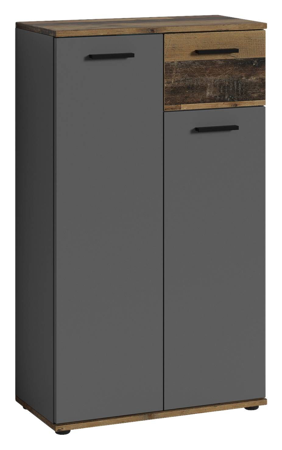 Schuhkommode JAKOB Eiche Old Wood Nachbildung anthrazit B/H/T: ca. 60x102x30 cm