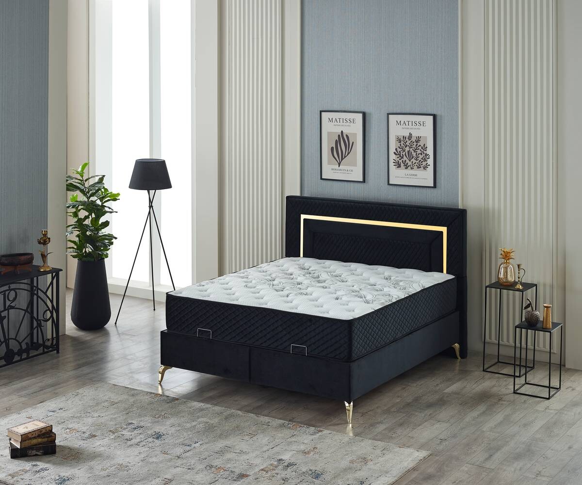 Polsterbett Pandroa 'S' schwarz Liegefläche B/L: ca. 180x200 cm