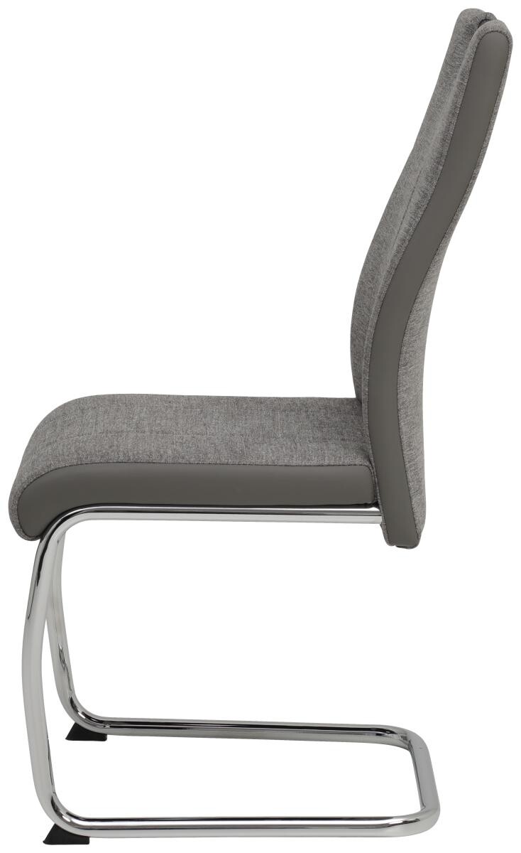 Schwingstuhl Alina 2er Set grau Kunstleder Stoff B/H/T: ca. 43x98x59 cm