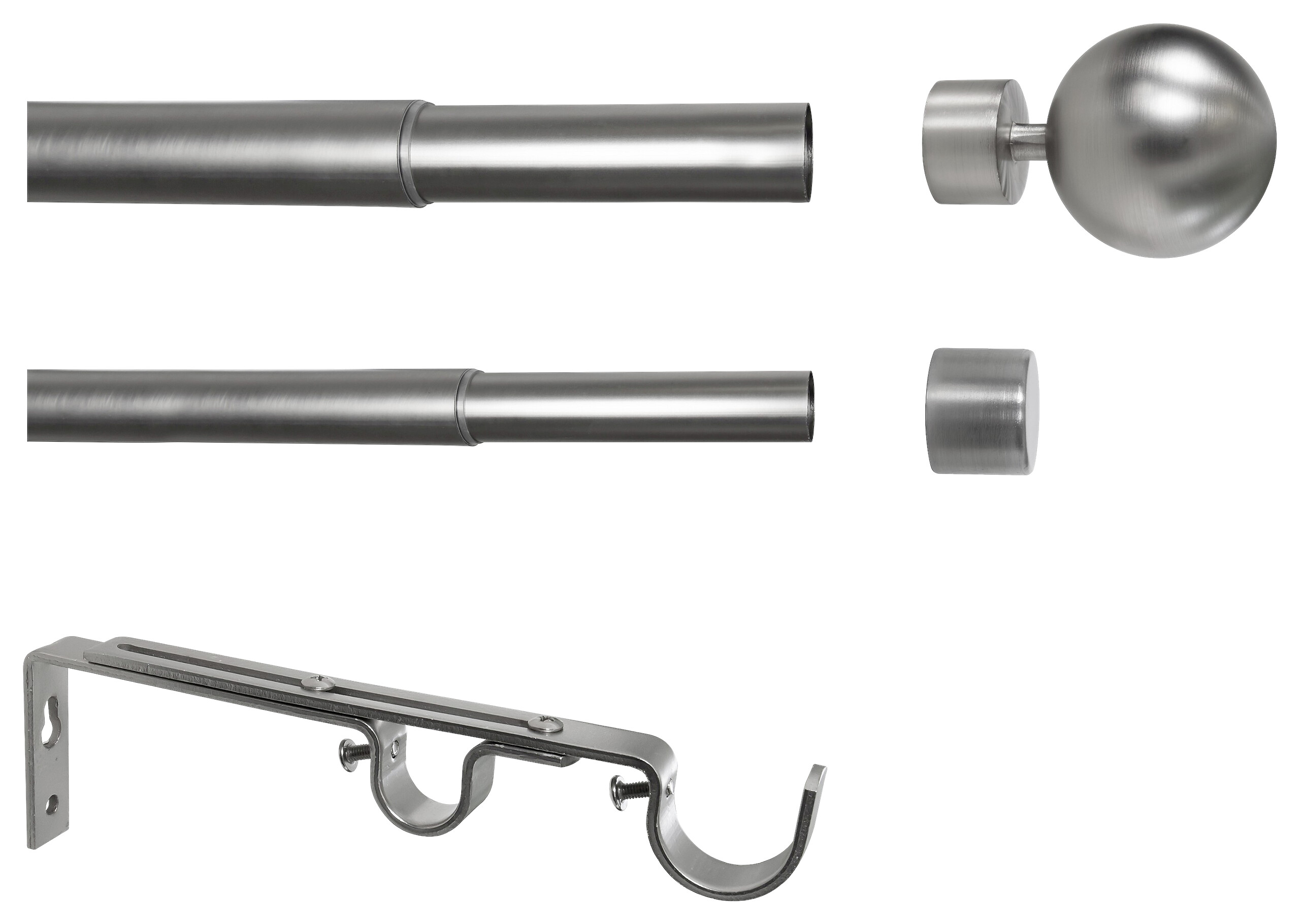 ondeco Stilgarnituren habito/ball-classic Edelstahloptik Metall ausziehbar von ca. 190 bis 360 cm 2.0 Läufe