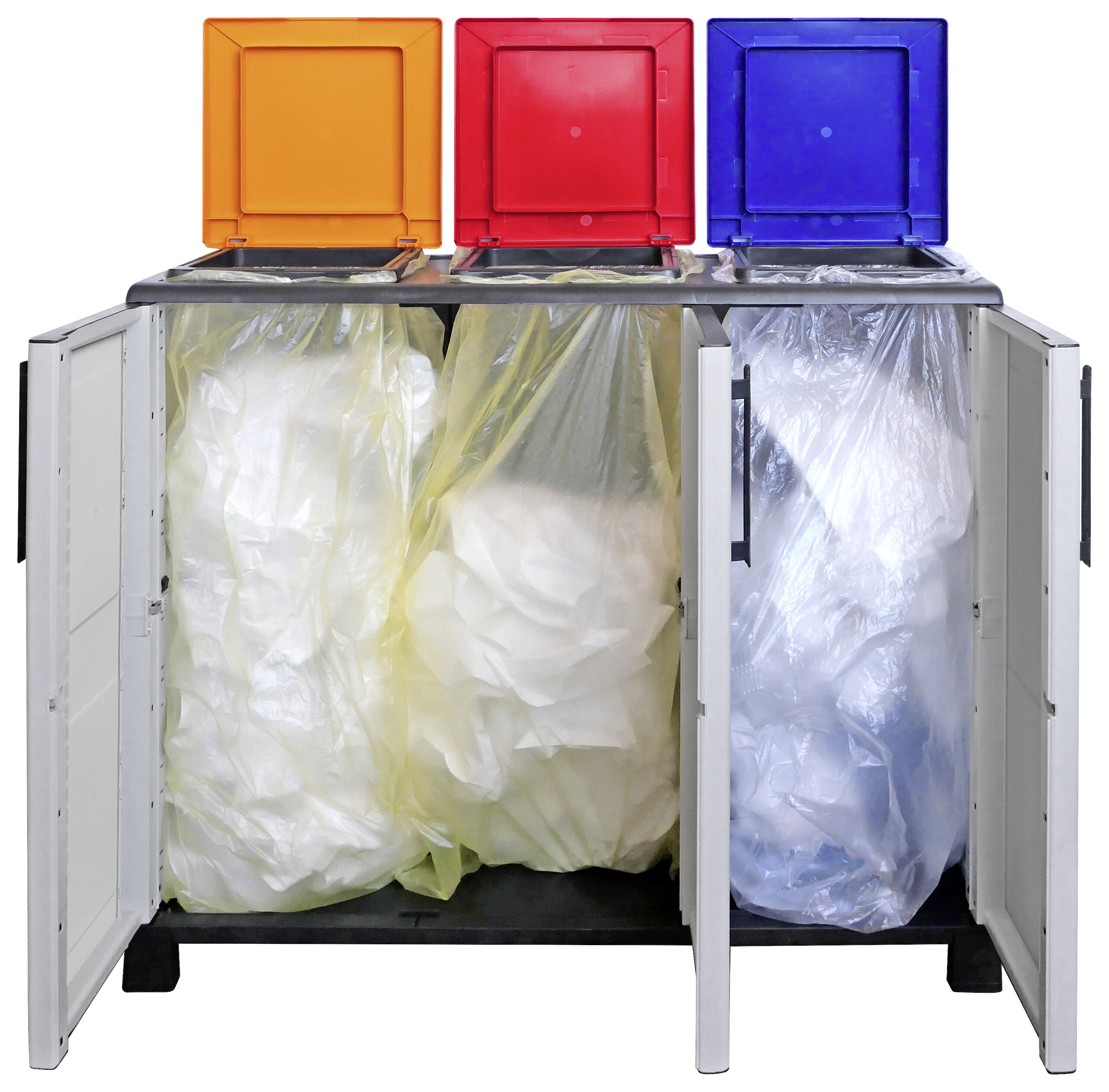 ArtPlast Mülltrennungsschrank Idea hellgrau Kunststoff B/H/T: ca. 102x90x37 cm