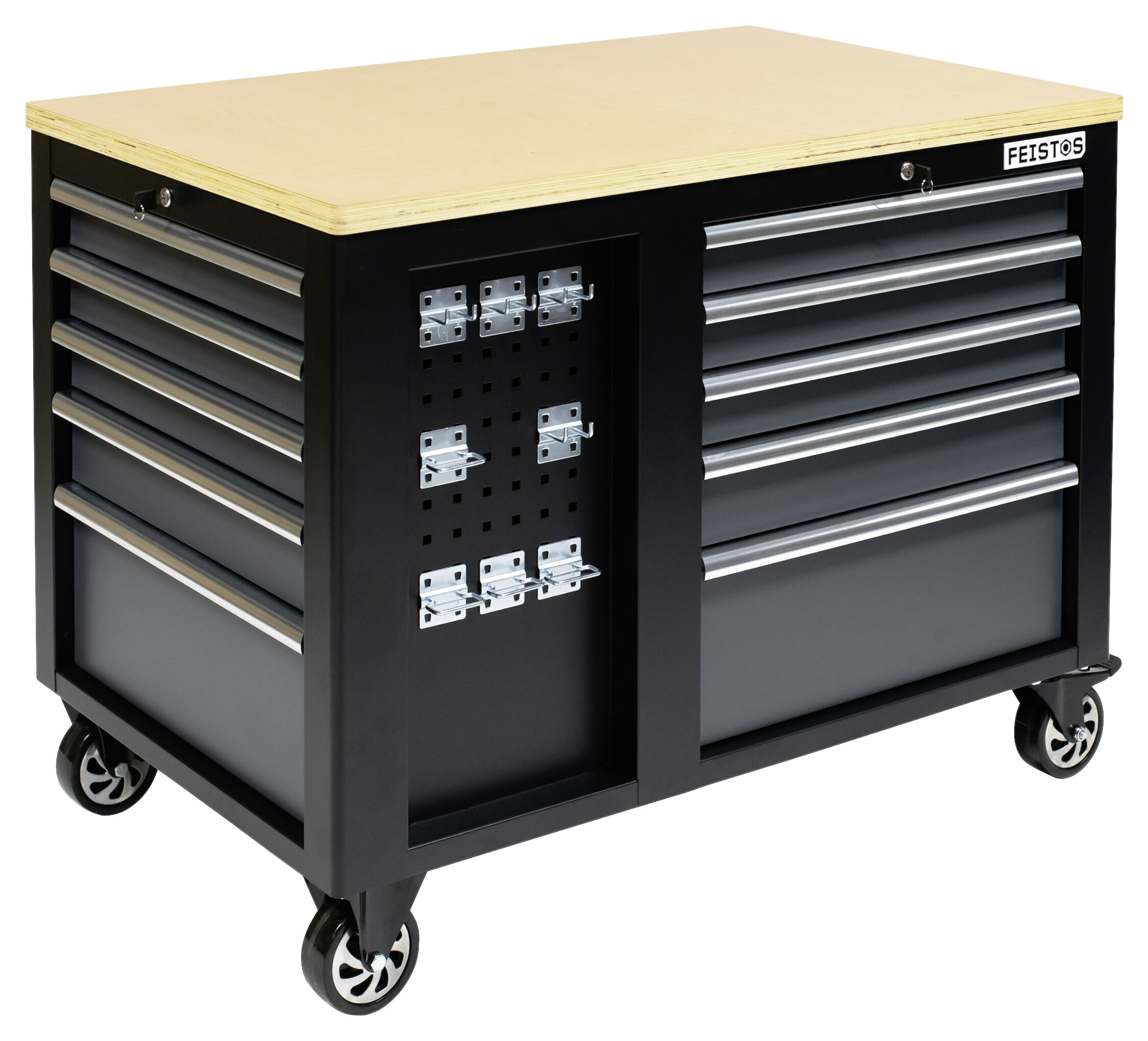 Werkbank Hektor schwarz B/H/L: ca. 114x89x73 cm