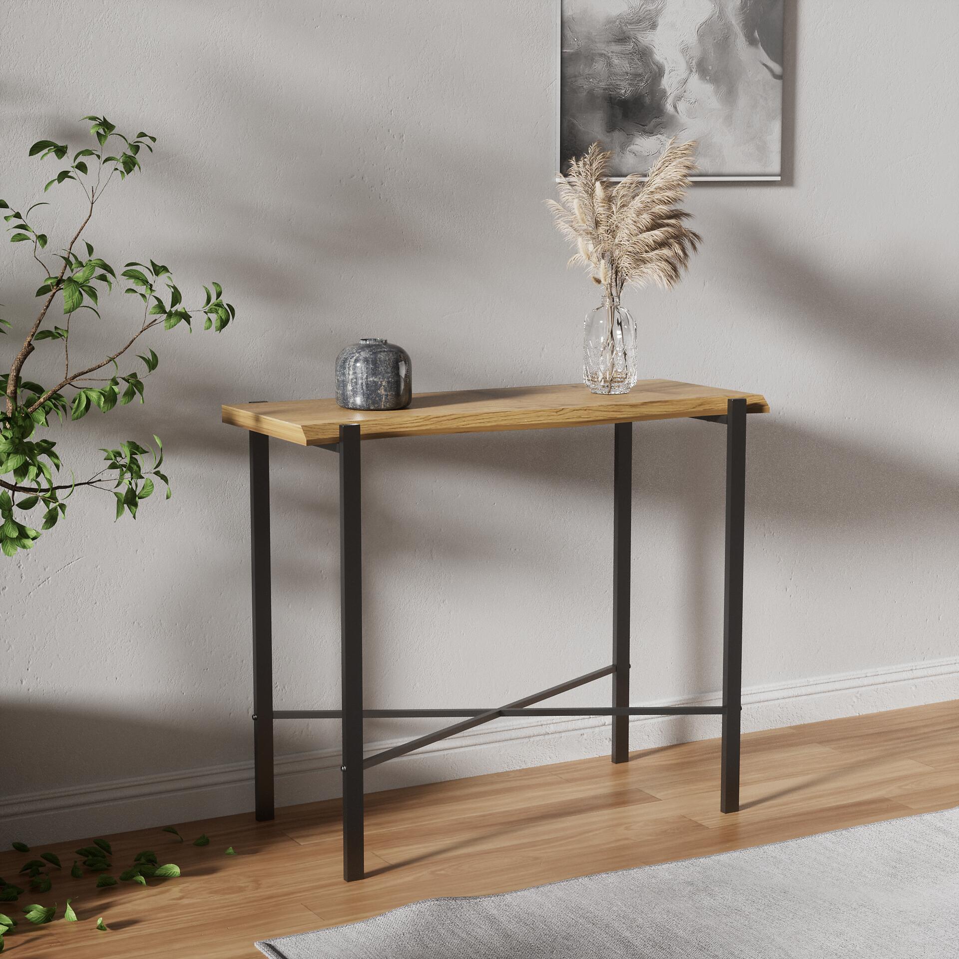 Konsole Almira Eiche Nachbildung schwarz B/H/T: ca. 90x75x38 cm