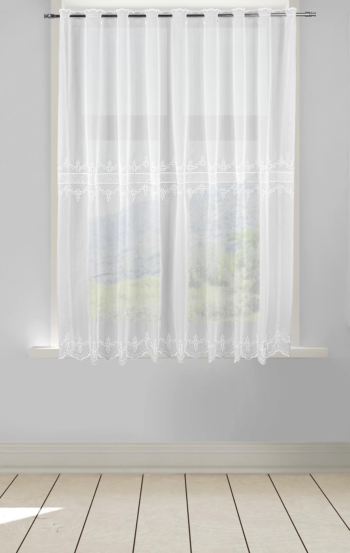 POCOline Scheibengardine Ettky weiß B/L: ca. 140x110 cm