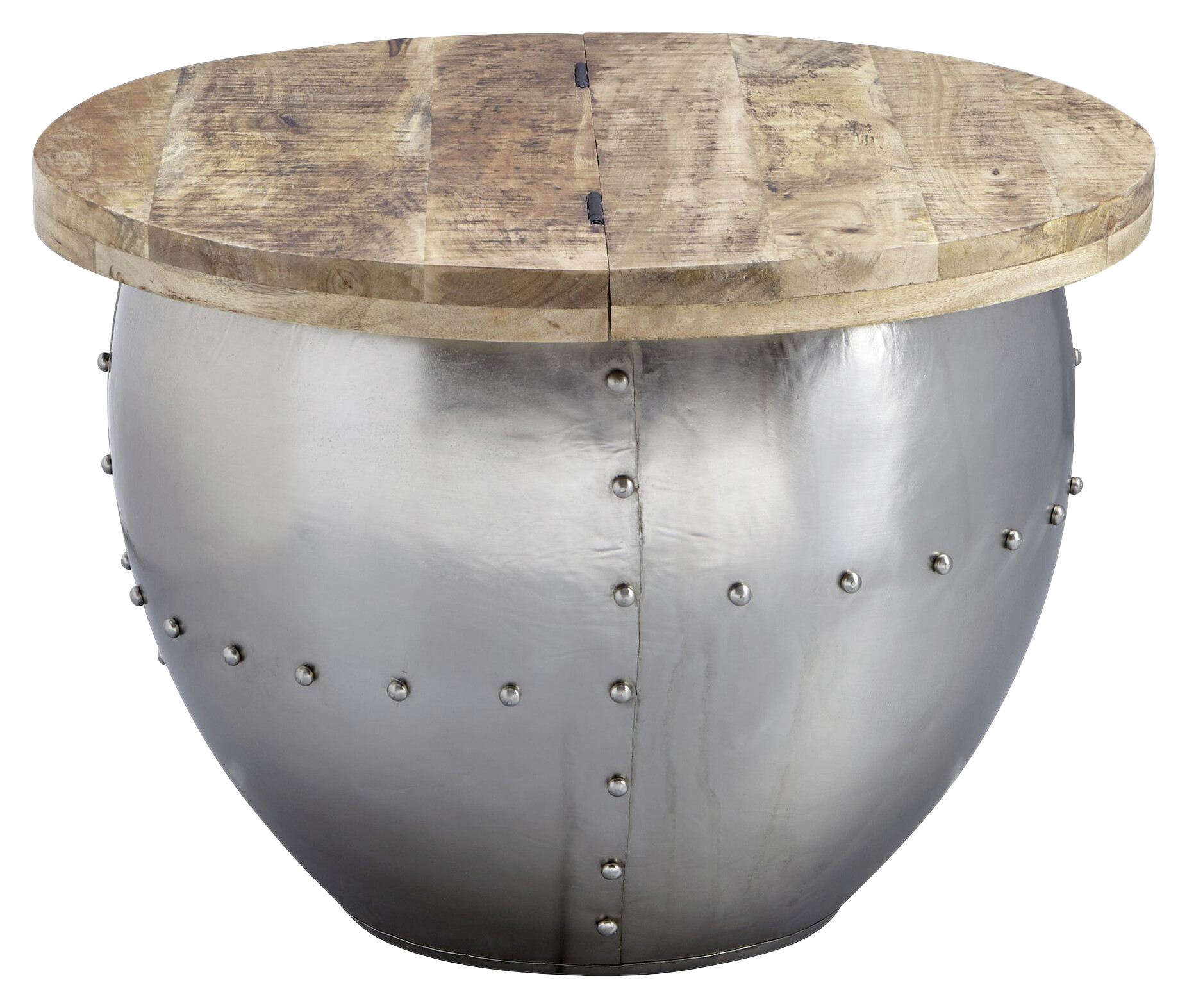 Wohnling Couchtisch silber braun B/H/T: ca. 60x43x60 cm