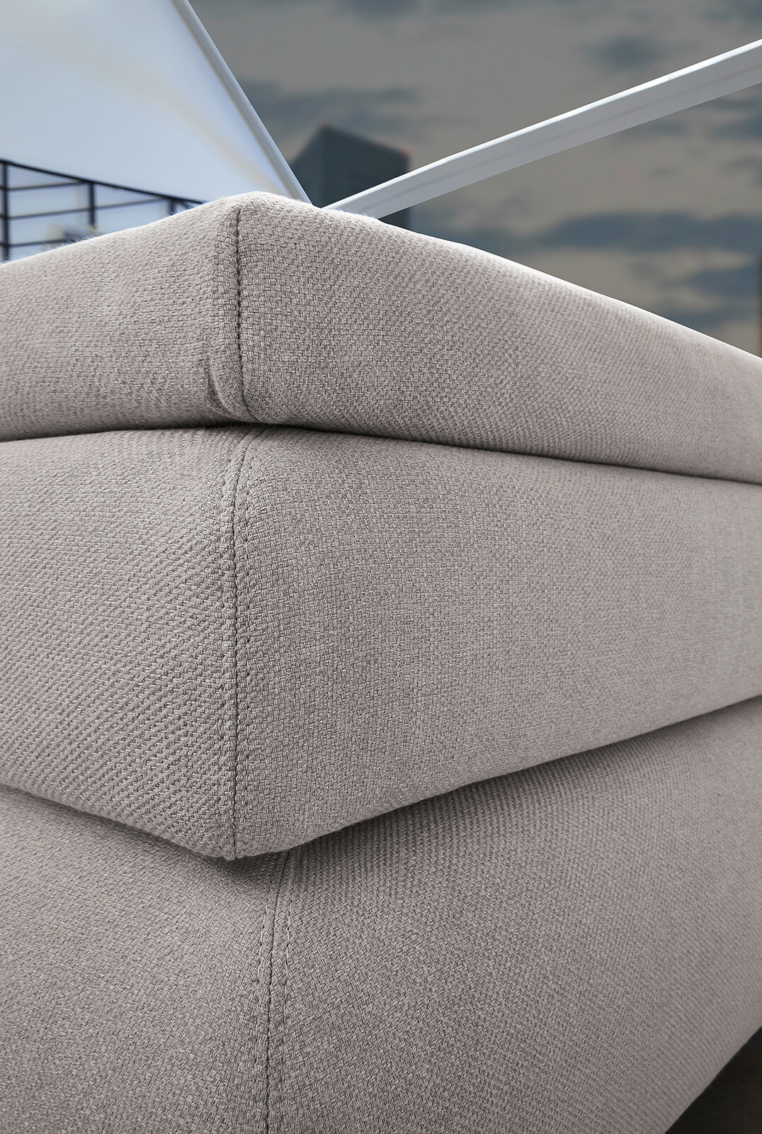 Boxspringbett  hellgrau Flachgewebe Liegefläche B/L: ca. 180x200 cm