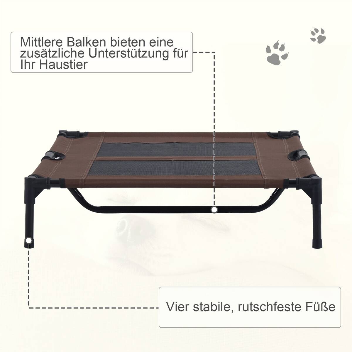 PawHut Hunde-Zubehör braun Polypropylen B/H/L: ca. 76x92x18 cm