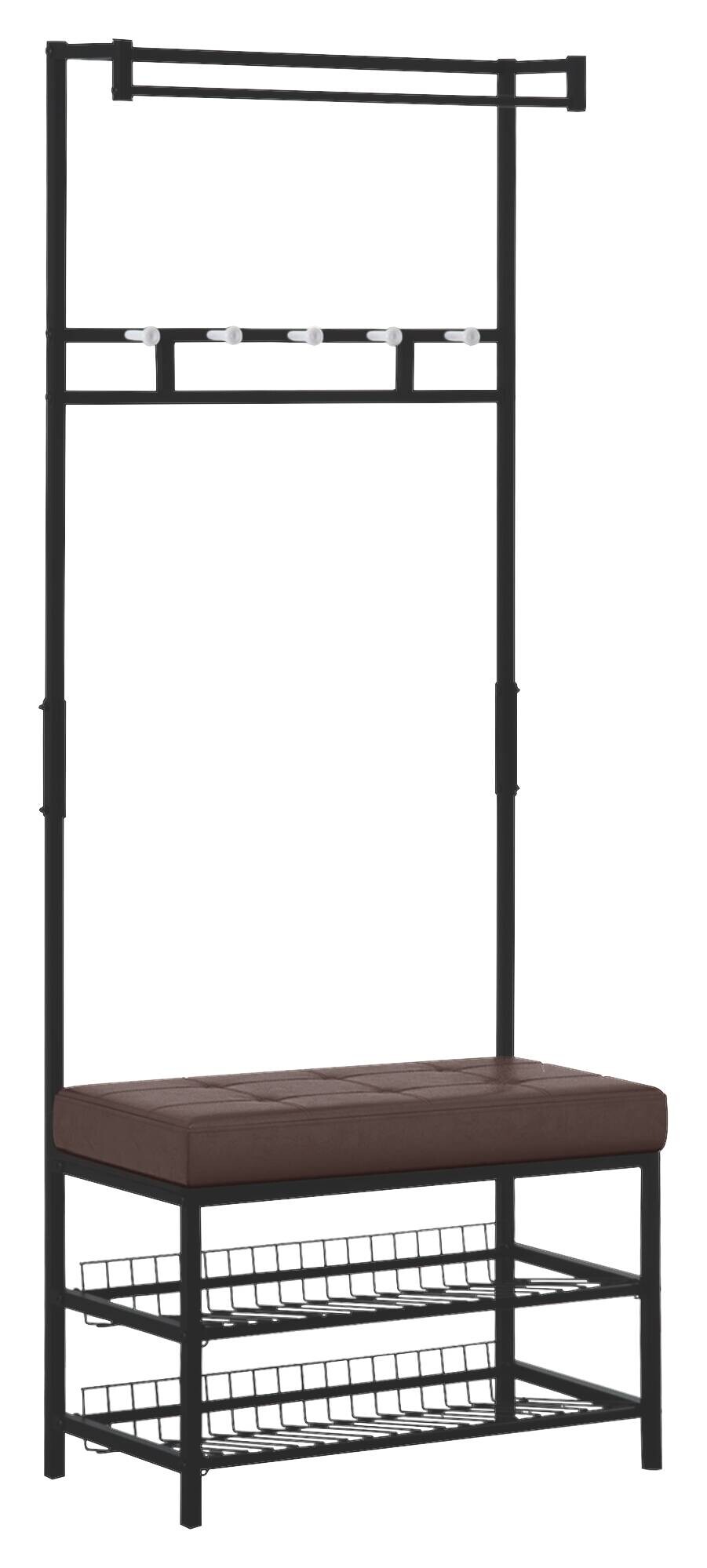 HOMCOM Garderobe schwarz Polypropylen B/H/L: ca. 35x725x180 cm HOMCOM Garderobe schwarz Polypropylen B/H/L: ca. 35x725x180 cm