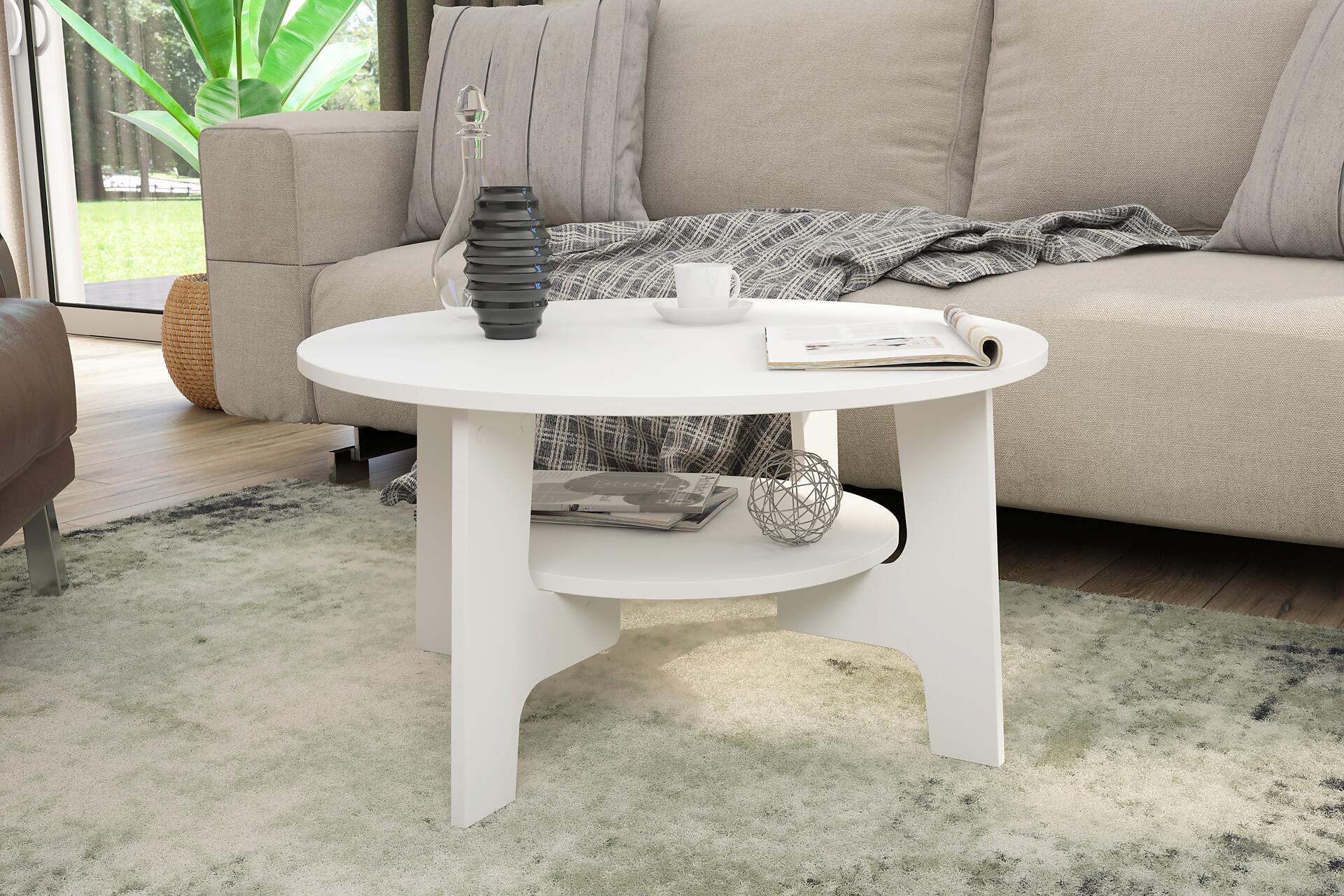 byLIVING Couchtisch JONNY weiß Holzwerkstoff