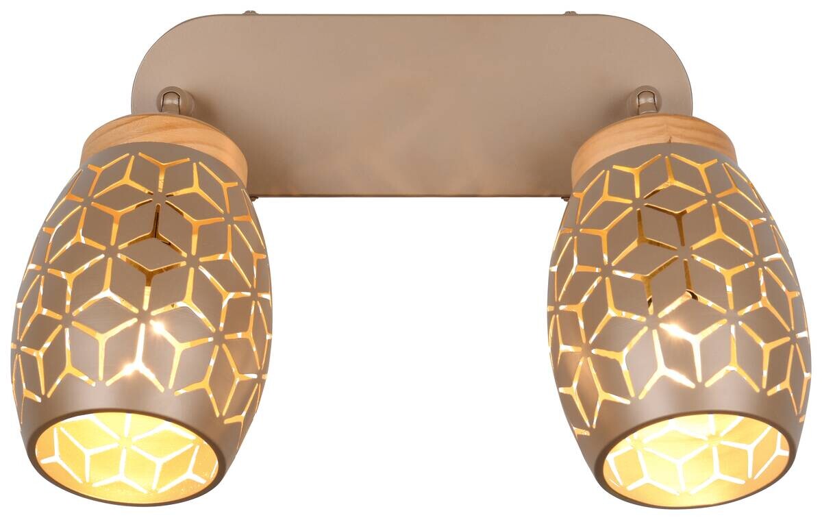 Reality Leuchten Spots Bidar kaffee gold Metall B/H/L: ca. 28x27x12 cm E14 2 Brennstellen