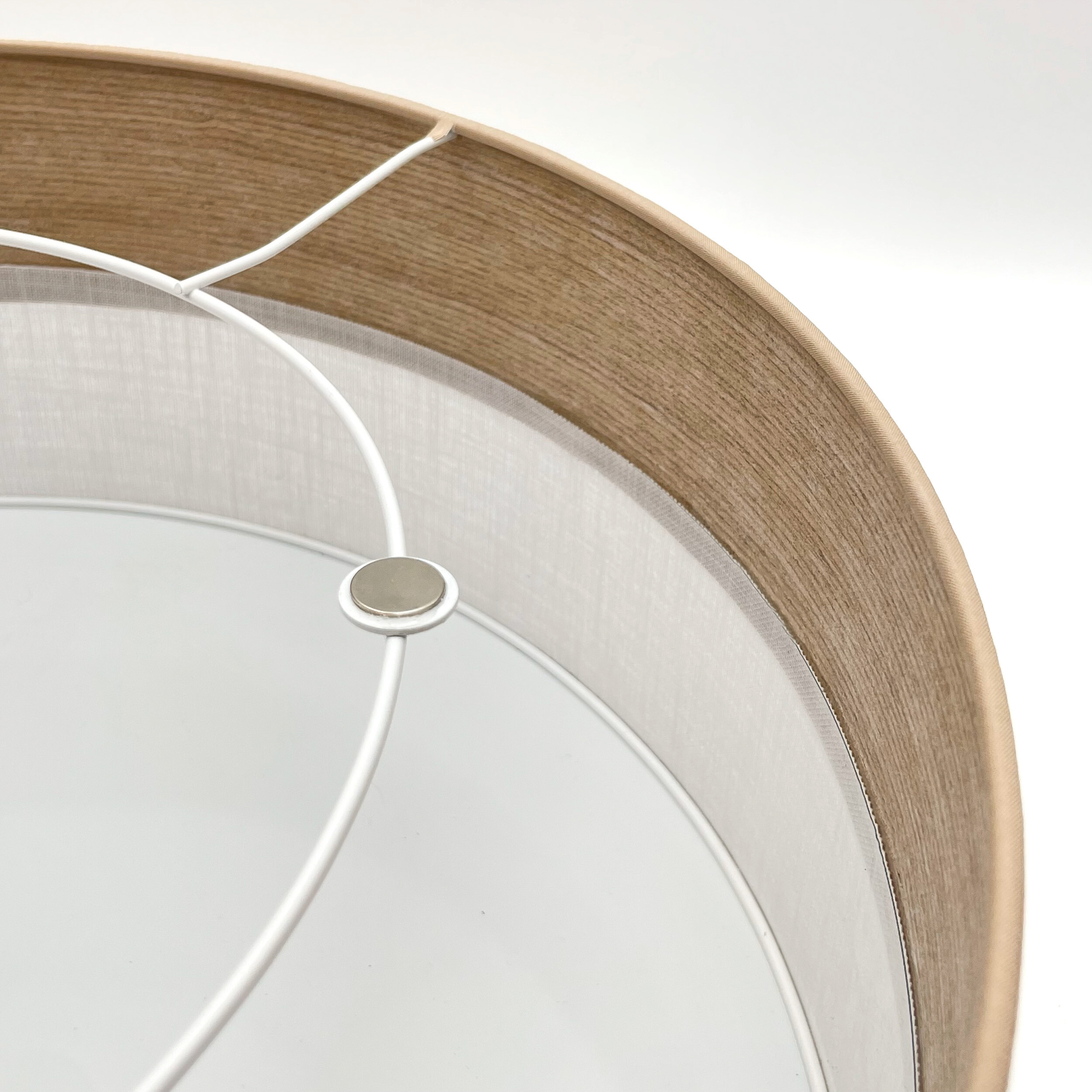 Lamkur Deckenleuchte Eiche weiß PVC Holz B/H/L: ca. 45x15x45 cm E27 2 Brennstellen