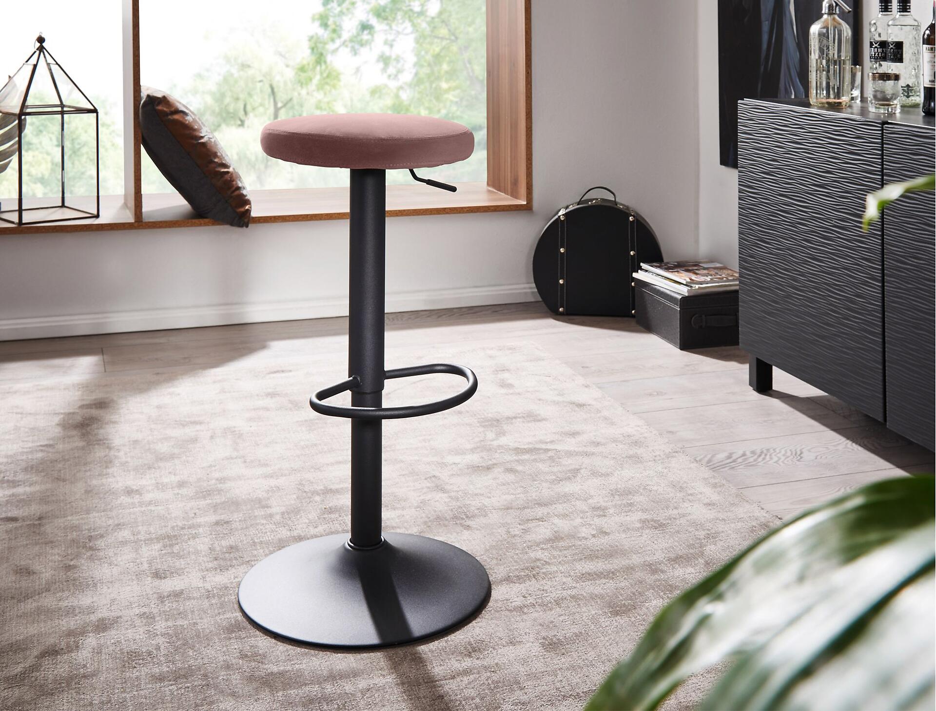 Barhocker rosa Stoff B/H/T: ca. 40x58x40 cm