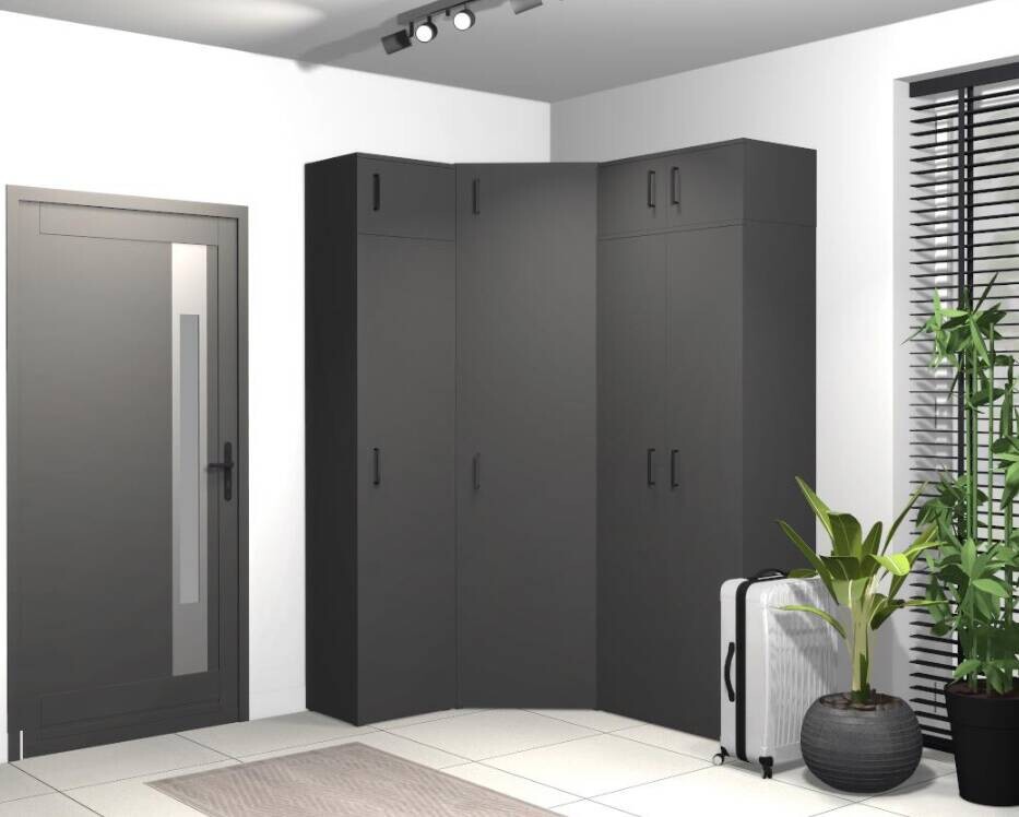 Schrank Multi-Stauraum Typ 37 anthrazit B/H/T: ca. 80x195x40 cm