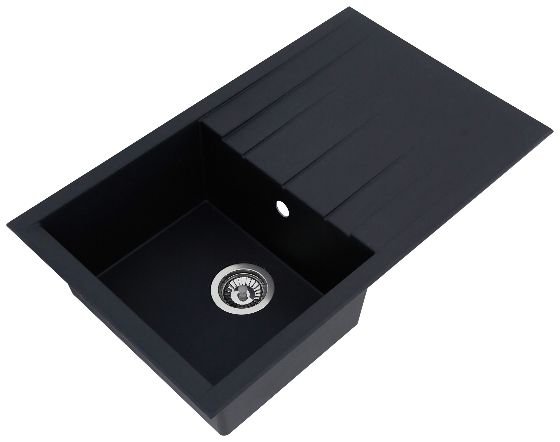 Respekta Einbauspüle Houston 80 x 50 S schwarz Mineralite B/H/T: ca. 80x21x50 cm
