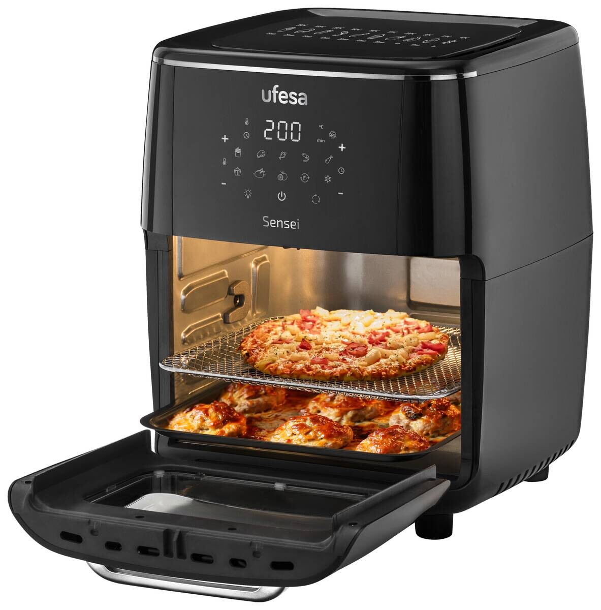 Heißluftfritteuse Sensei 38545 schwarz Kunststoff B/H/L: ca. 37x38x45 cm ca. 12 l