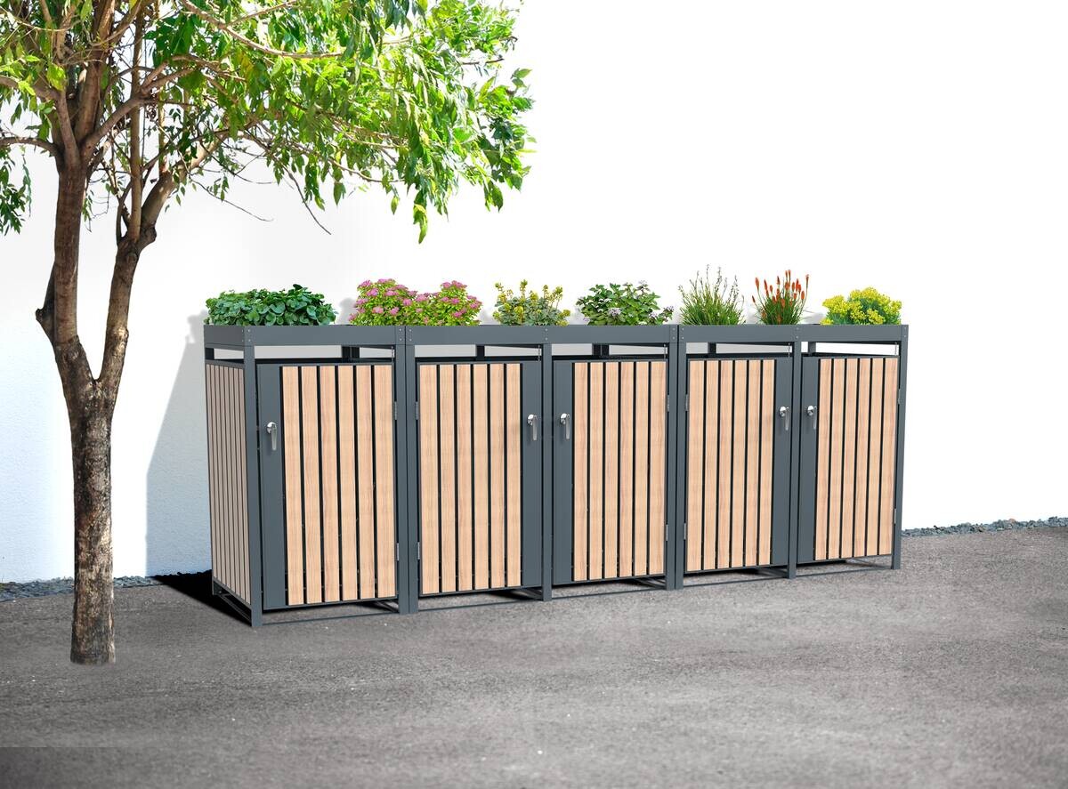 Westmann Mülltonnenbox Planta braun B/H/L: ca. 332x124x84 cm