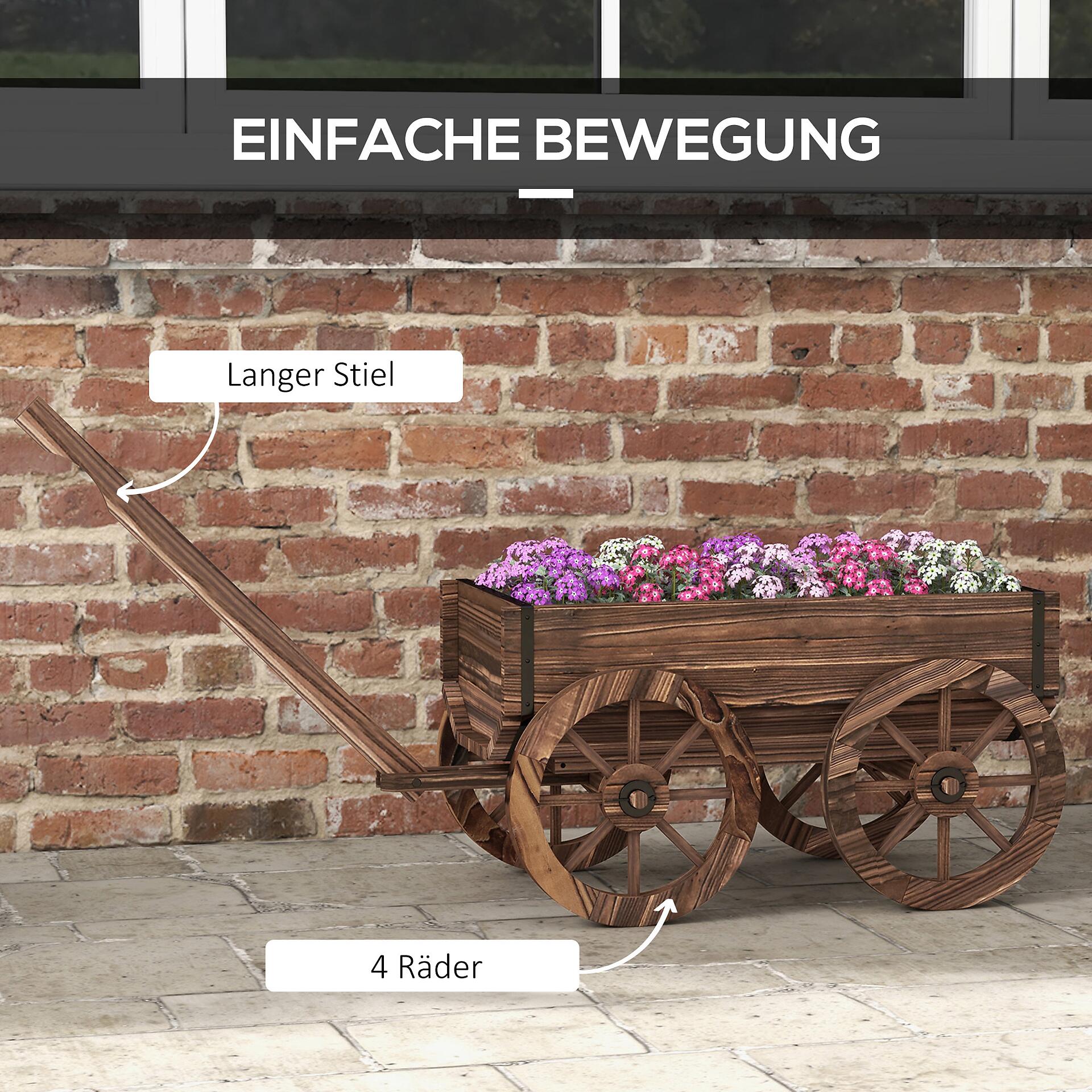 Outsunny Blumenkasten grau Holz B/H/L: ca. 41x120x54 cm