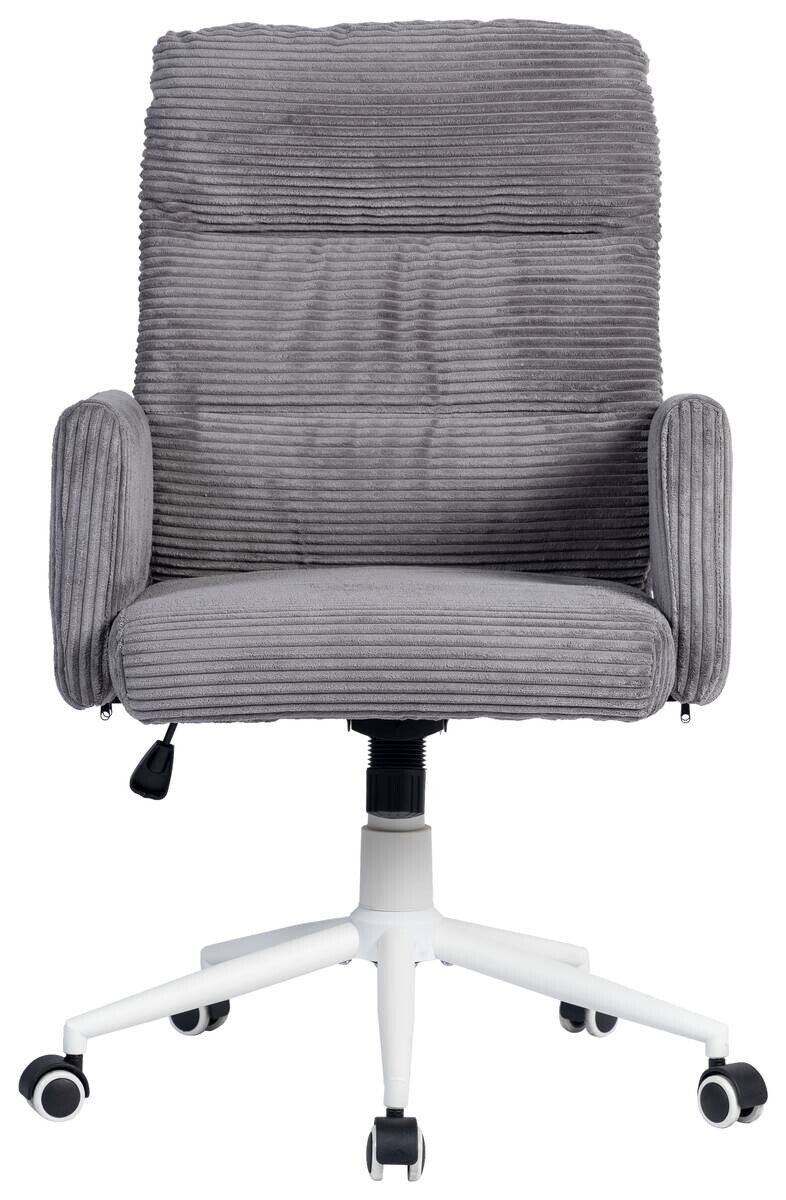 Drehstuhl Charlott grau weiß Metall Kord
