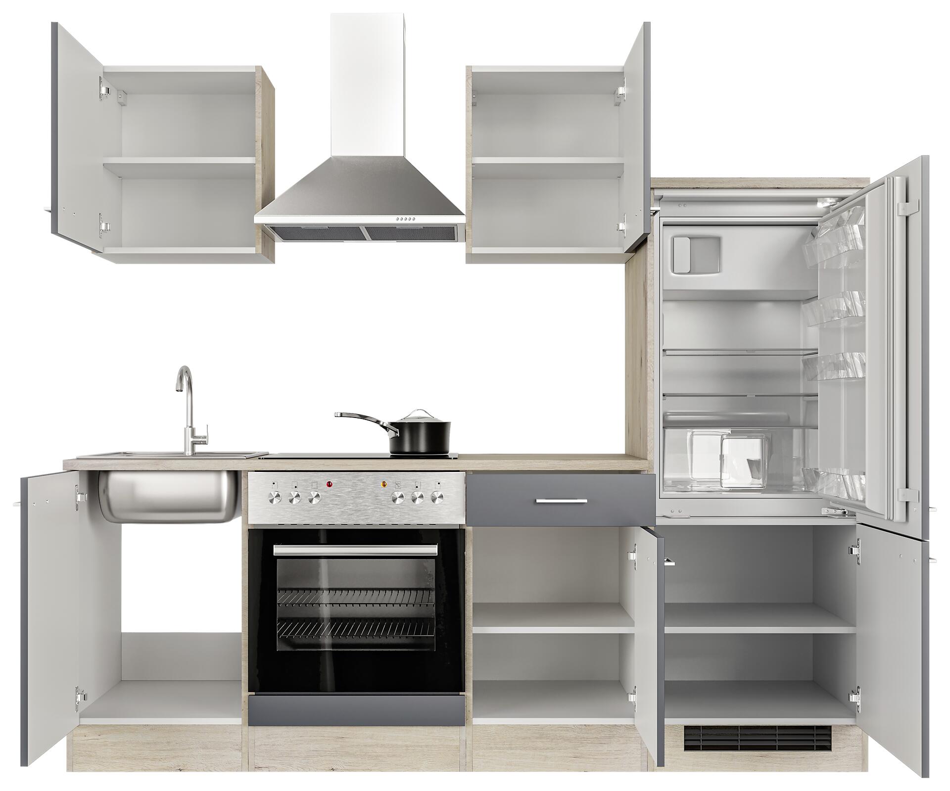 Flex-Well Küchenblock Morena Basalt matt B/H/T: ca. 220x200x60 cm