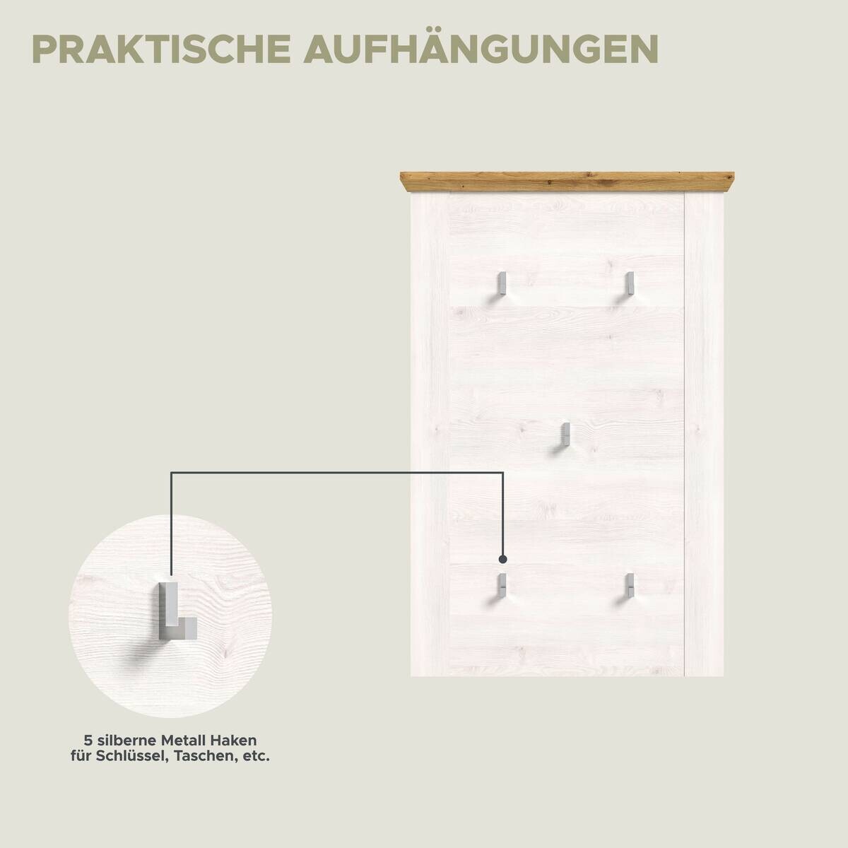 Garderobe Verona Sibiu Lärche Nachbildung Eiche Artisan Nachbildung B/H/T: ca. 285x196x39 cm