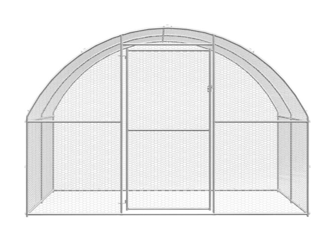 vidaXL Hühnerstall silber Stahl B/H/L: ca. 3x200x300 cm