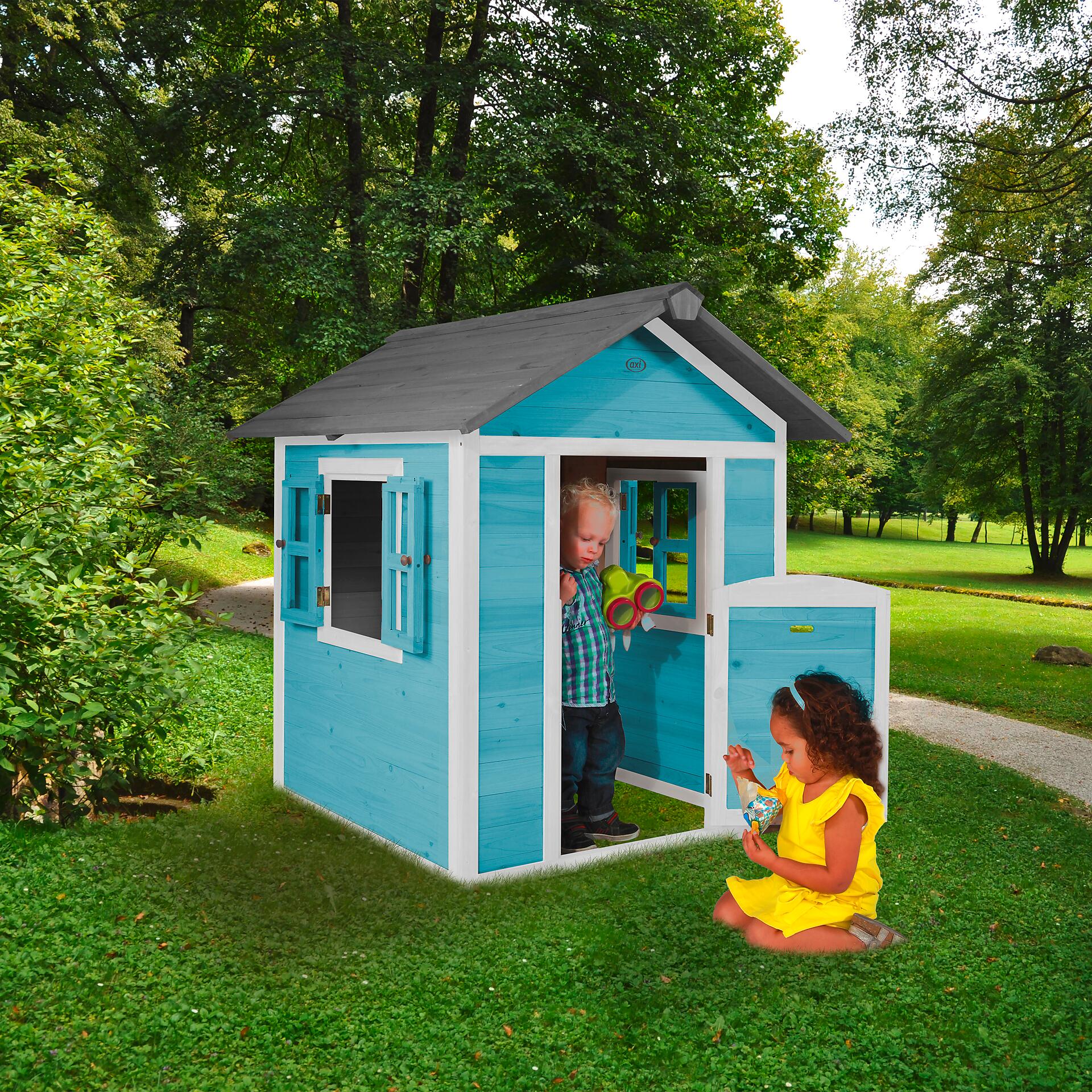 AXI Spielhaus Lodge blau B/H/T: ca. 111x133x135 cm