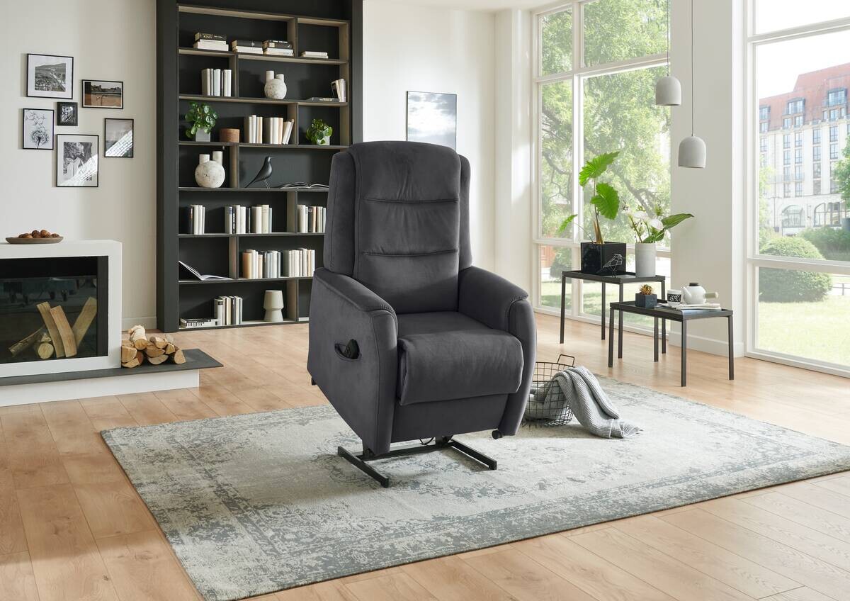 TV-Sessel anthrazit Microfaser B/H/T: ca. 72x109x82 cm