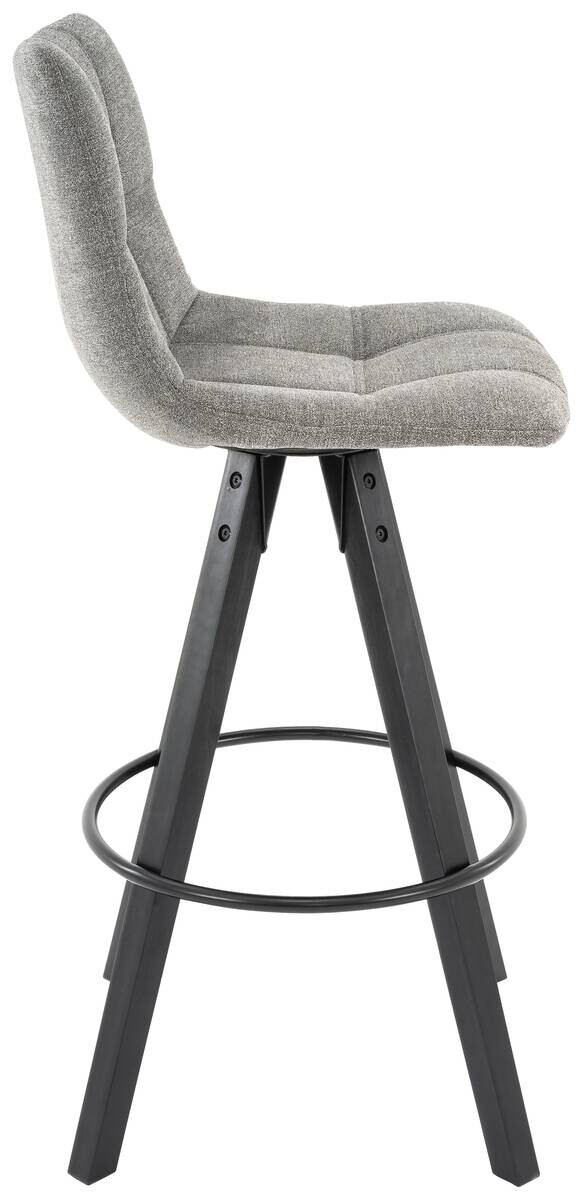 Barhocker FM grau schwarz Microfaser Holz B/H/T: ca. 45x104x54 cm