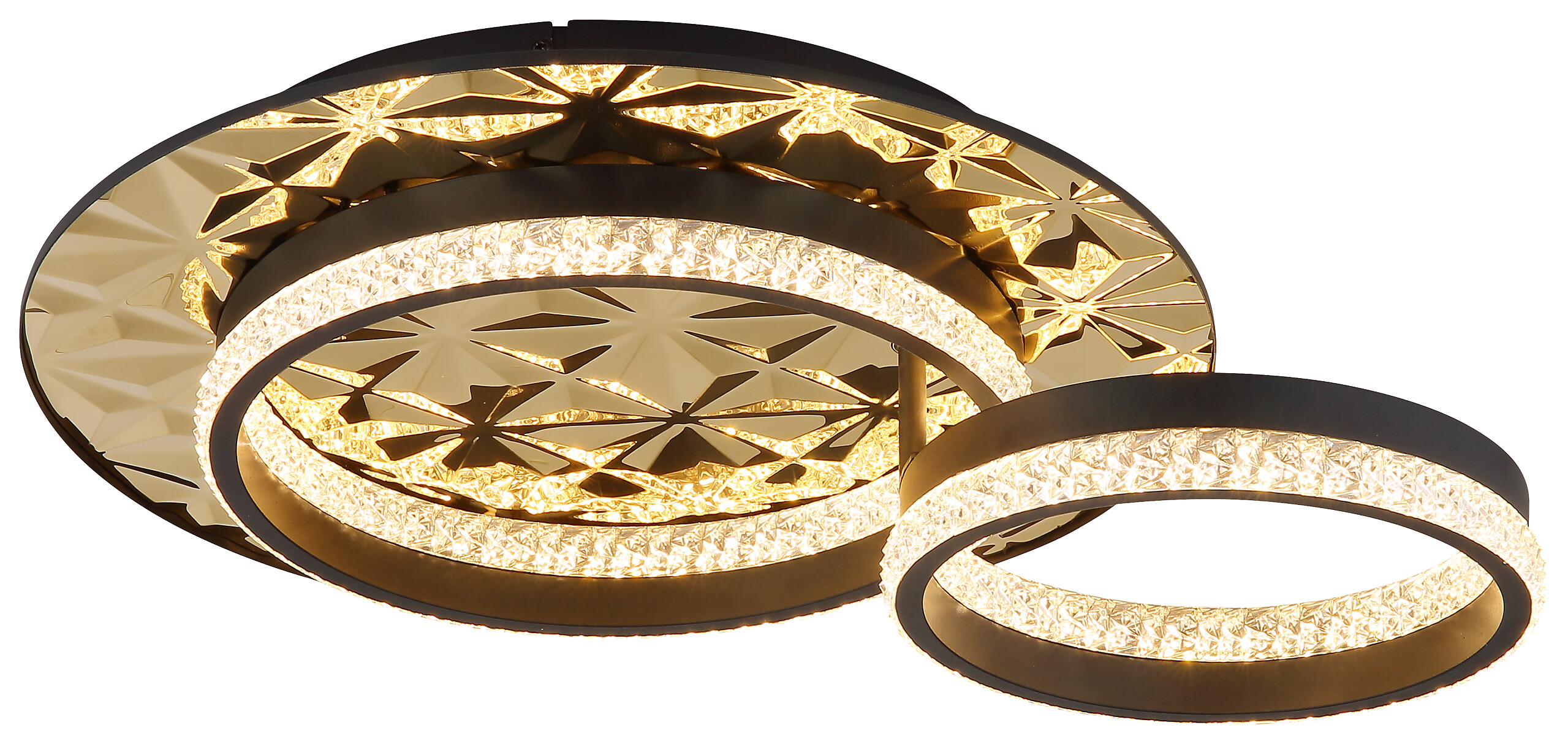 GLOBO LED-Deckenleuchte gold schwarz Metall Aluminium Edelstahl B/H/L: ca. 40x14x50,5 cm 1 Brennstellen