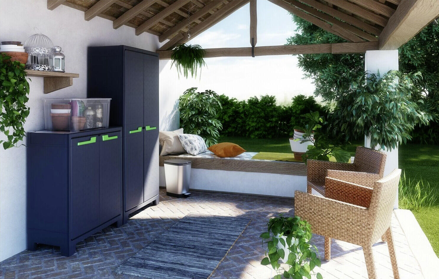 Keter Kunststoffschrank Moby grau Kunststoff B/H/T: ca. 80x100x44 cm