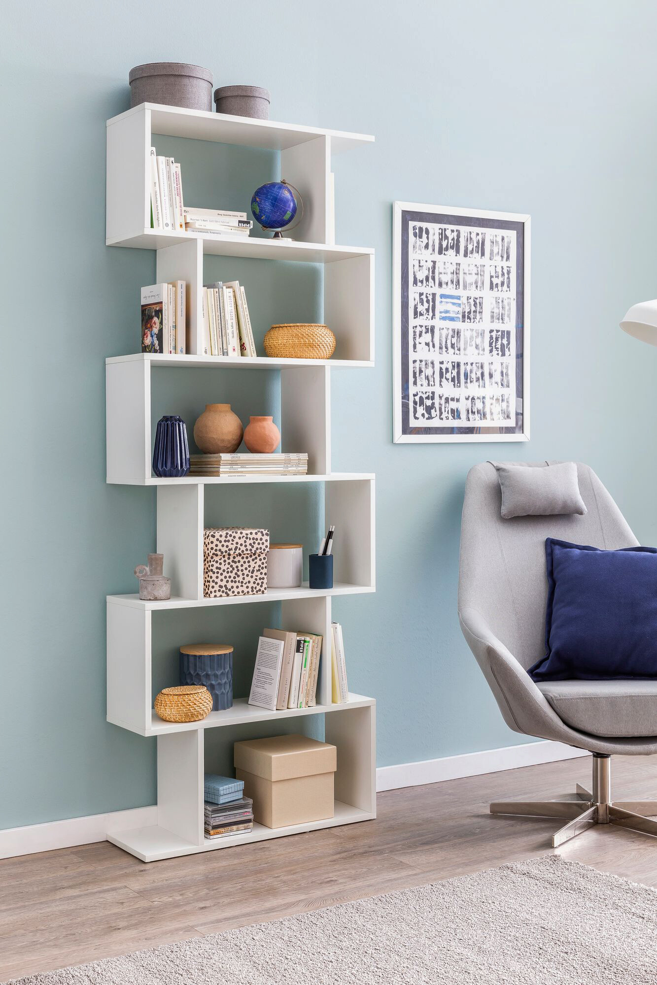 Regal weiß B/H/T: ca. 70x190,5x24,5 cm