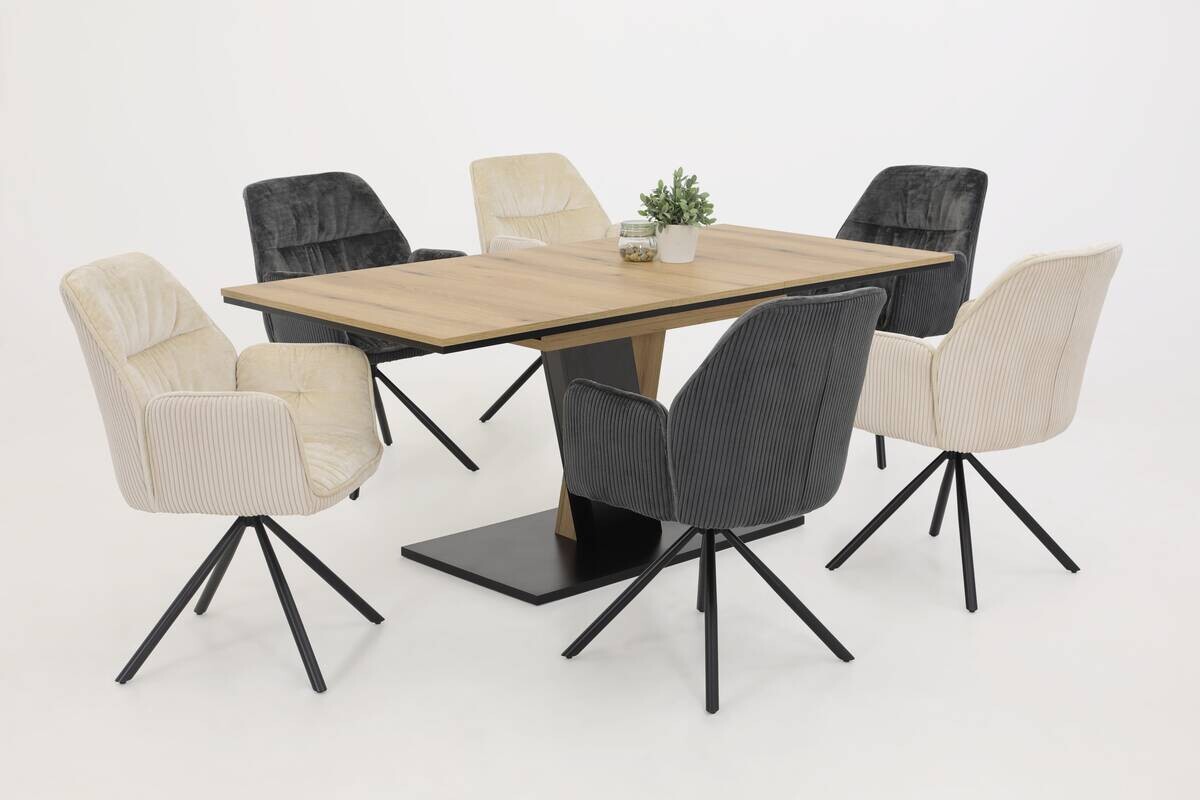 Sessel Amira anthrazit Metall Samt B/H/T: ca. 56x89x61 cm