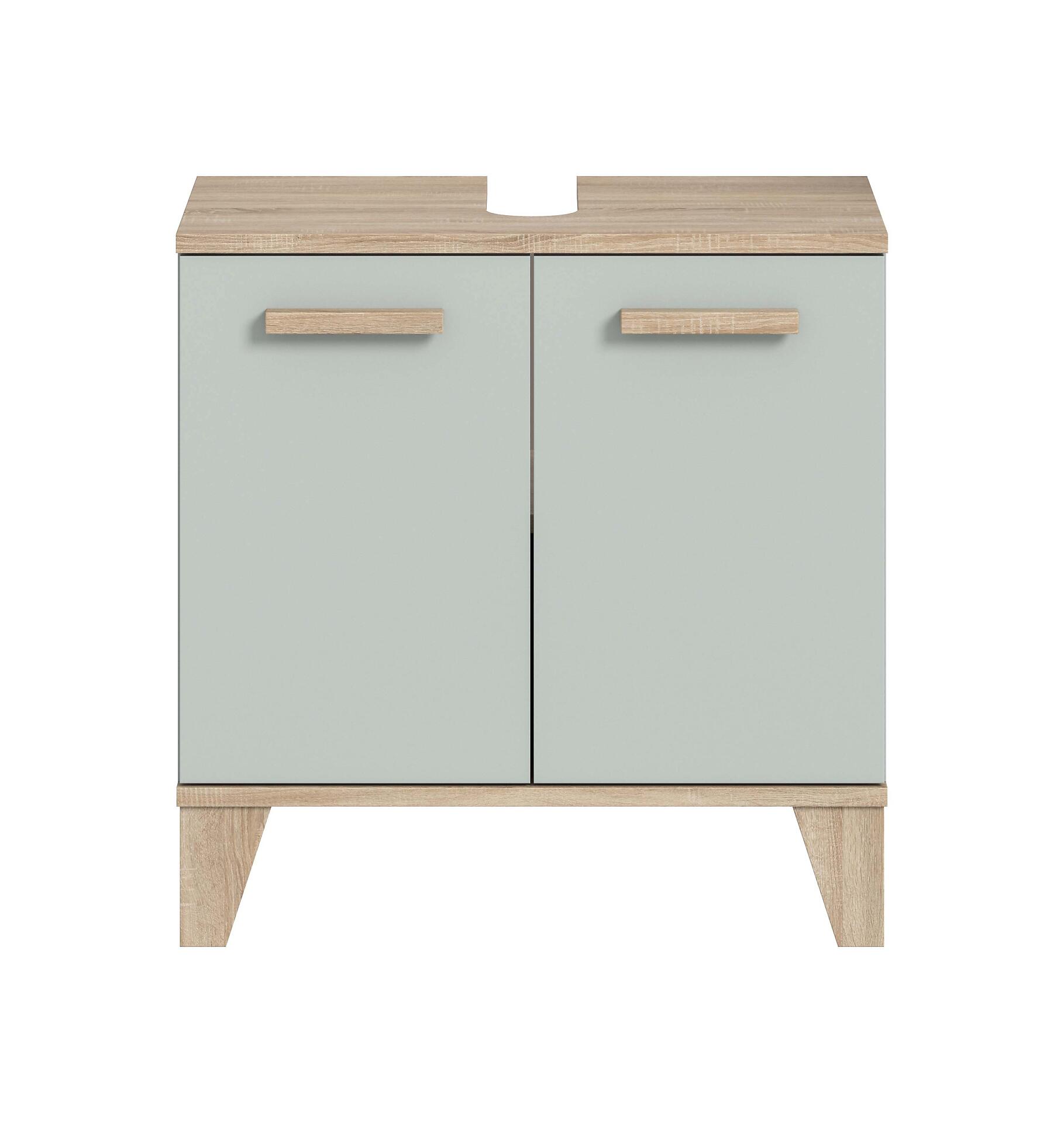 Waschbeckenunterschrank STAR hellgrün Eiche hell Nachbildung B/H/T: ca. 60x61x34 cm