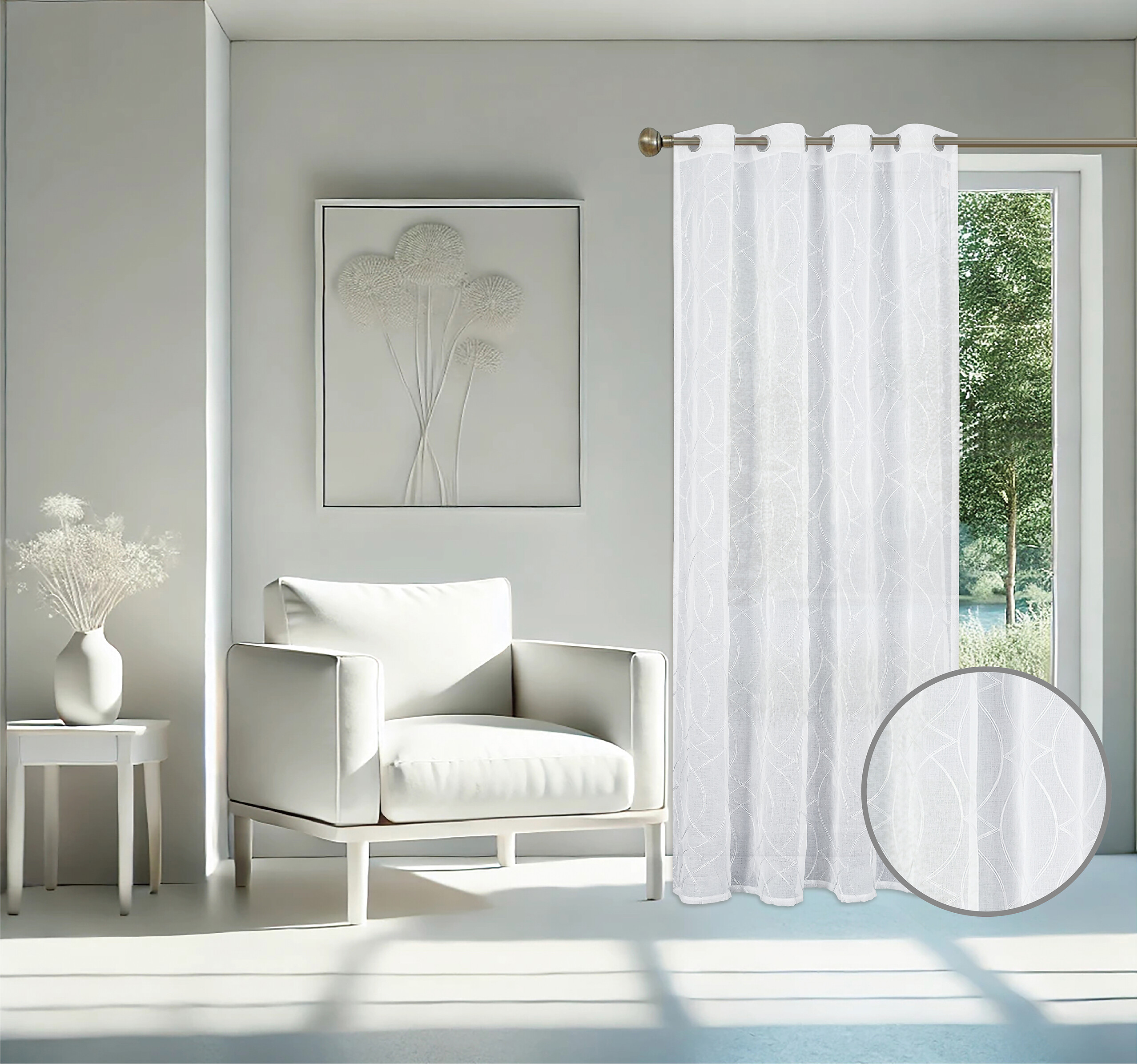 home Topline Ösenvorhang Mona weiß B/L: ca. 135x245 cm