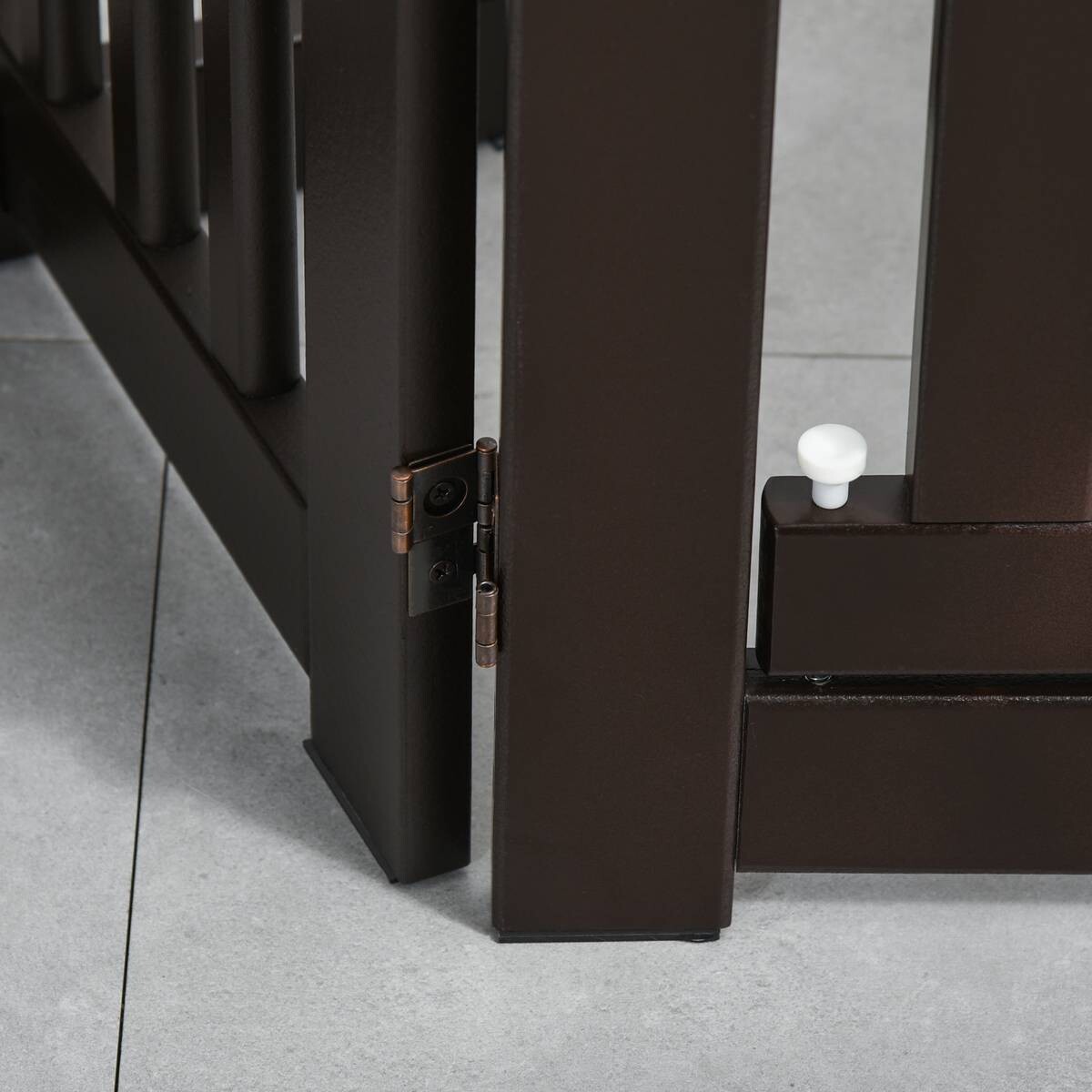 PawHut Absperrgitter dunkelbraun MDF H/L: ca. 76x1,5 cm