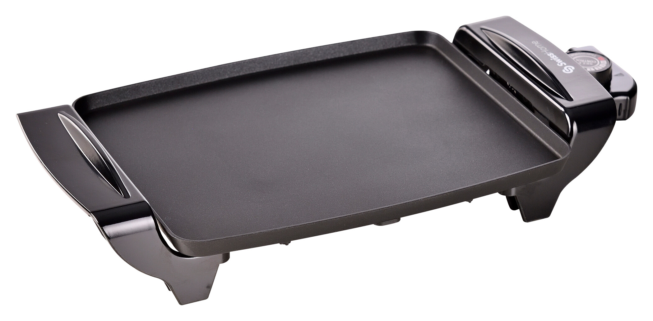 SWISS HOME Grillplatte schwarz Aluminium B/H/L: ca. 10,2x22,8x38,6 cm