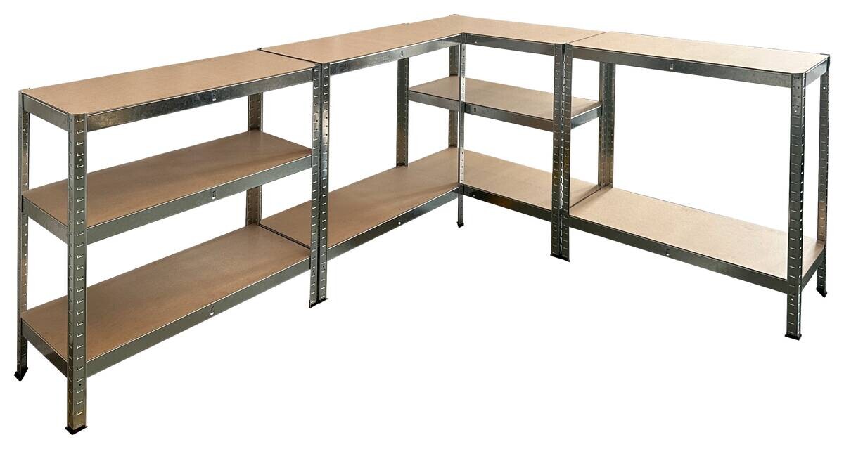 Schwerlaststeckregal 2er-Set verzinkt B/H/T: ca. 200x200x60 cm